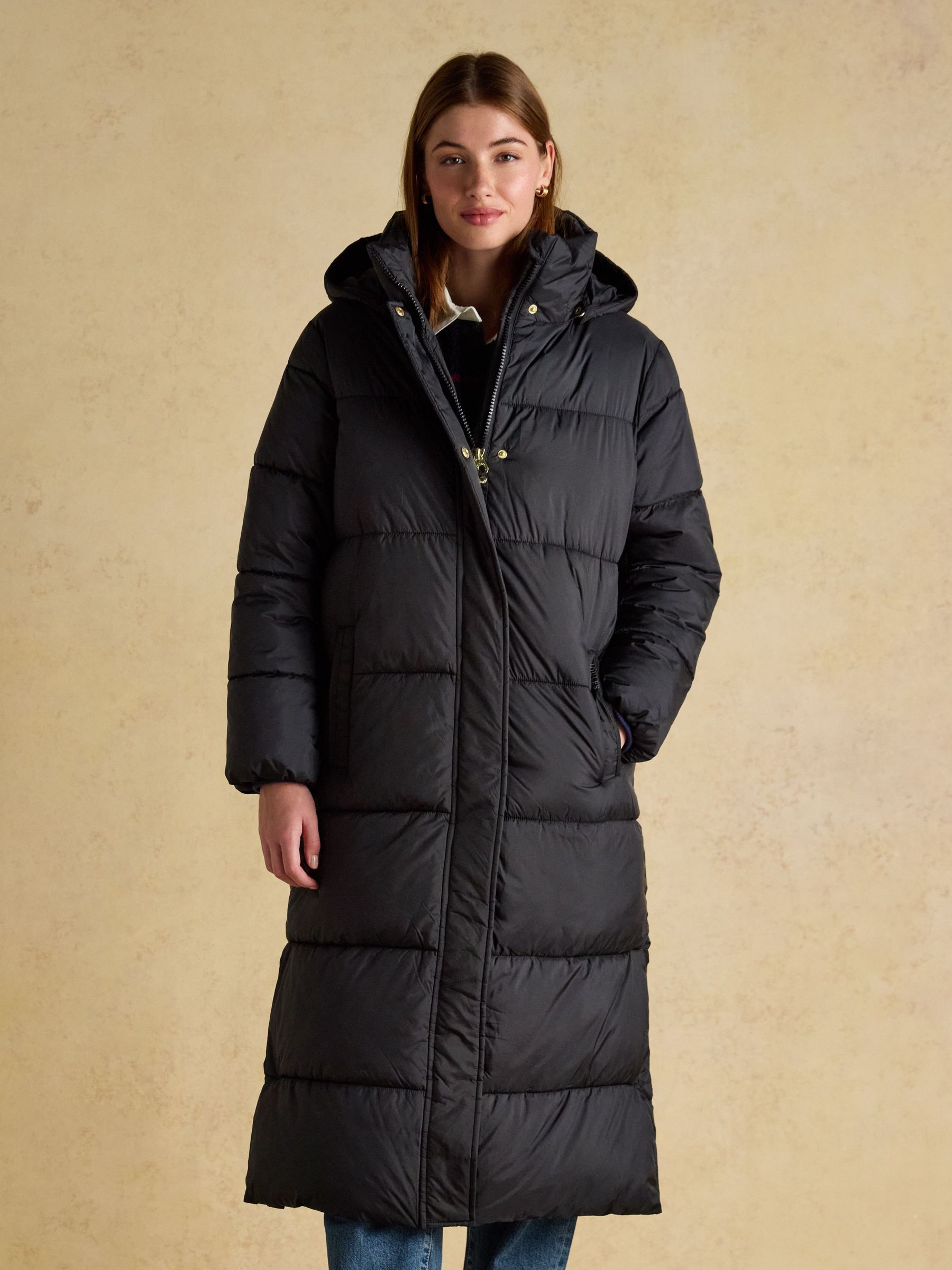 Pitchside Black Longline Showerproof Padded Coat (AT3910) | £119