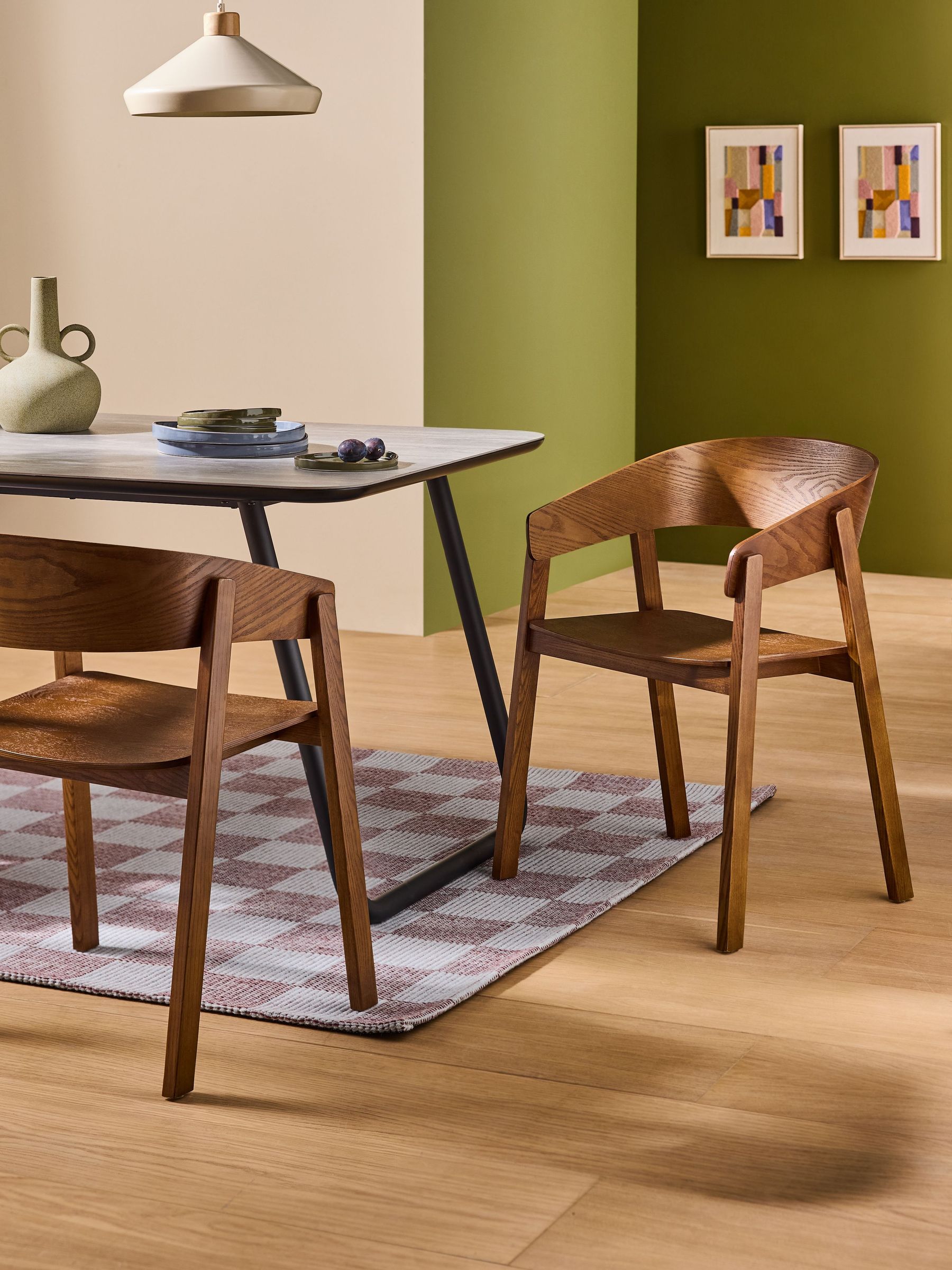 Set of 2 Aster Dining Chairs in Dark Stained Wood (AT4432) | £379