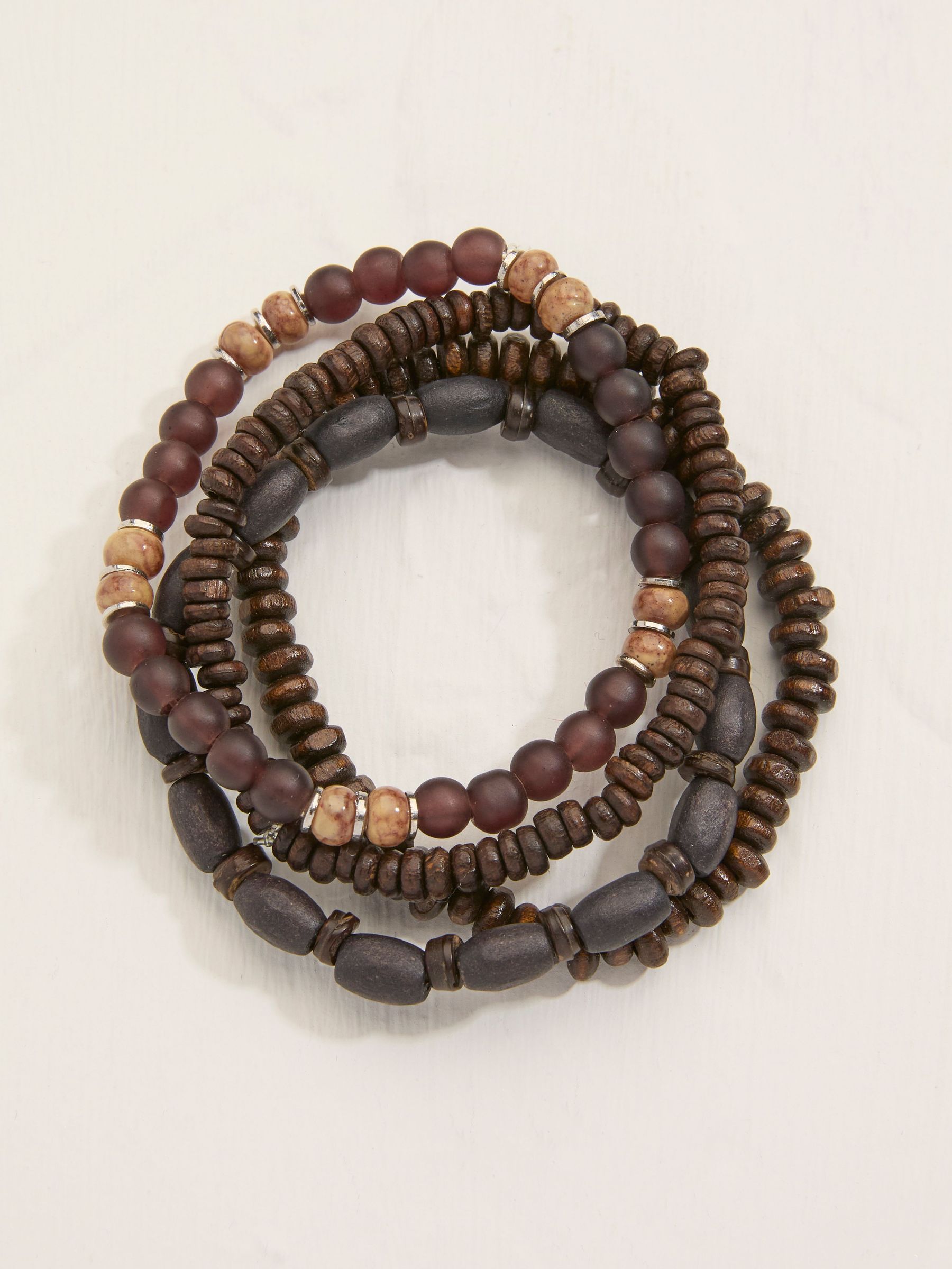 Brown Stretch Bracelet Stack (AT5137) | £14