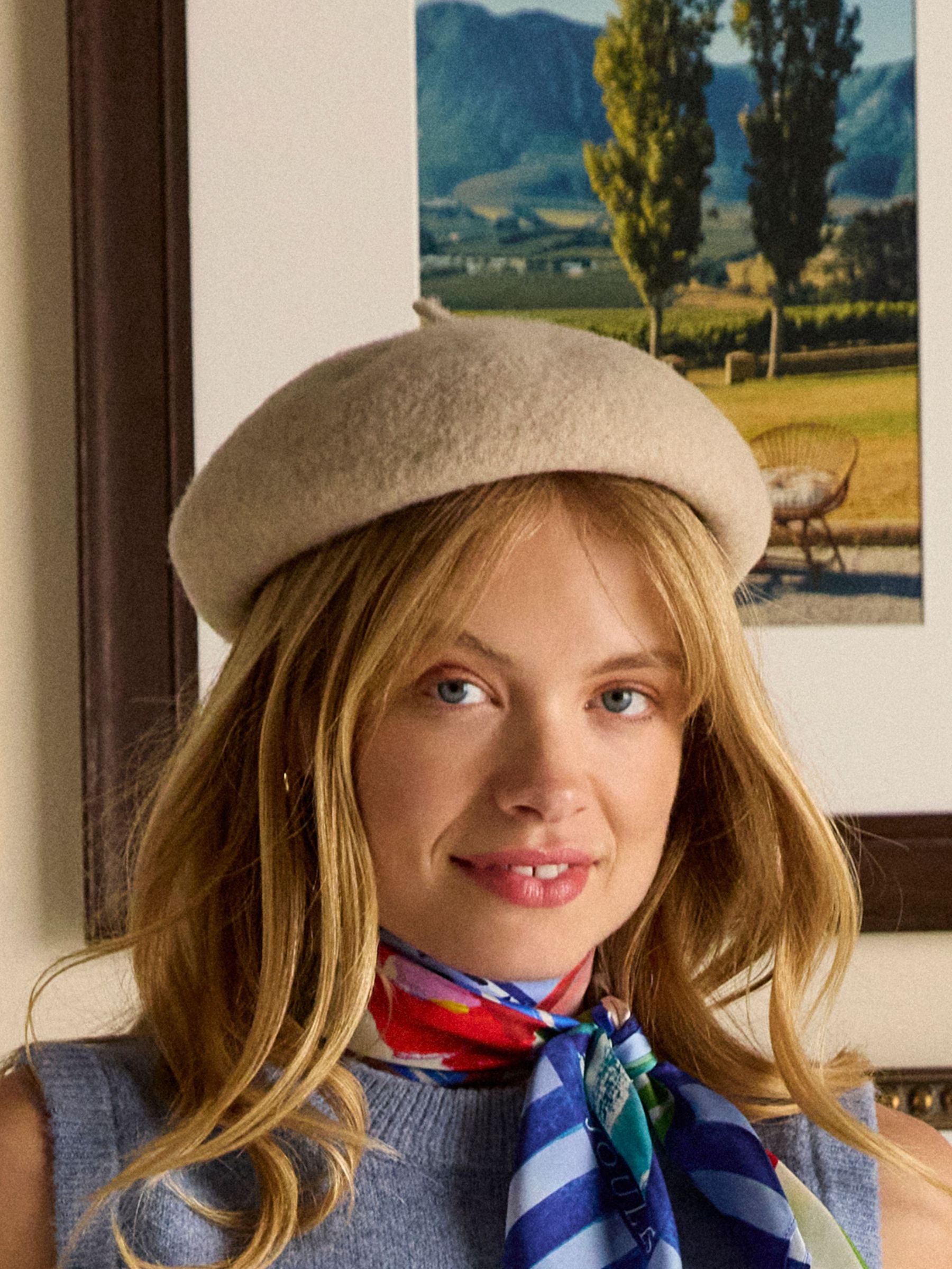 Amelie Cream Adjustable Wool Beret (AT5378) | £25