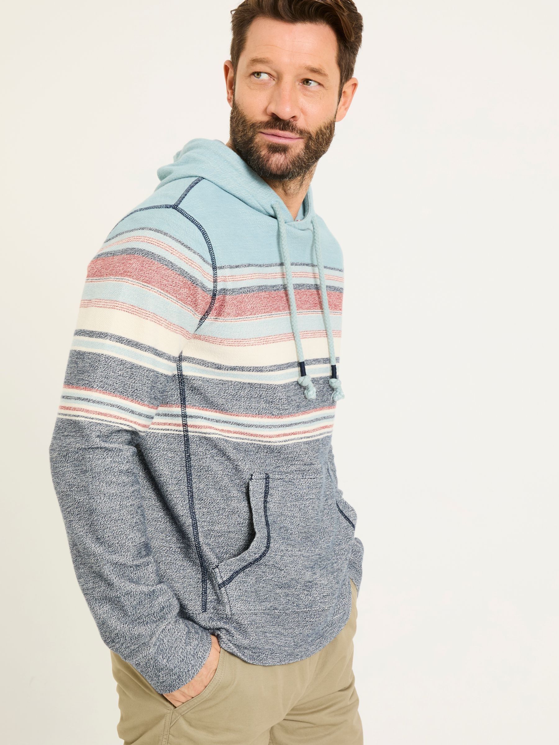 Trescowe Navy Chest Stripe Hoody (AT5543) | £60