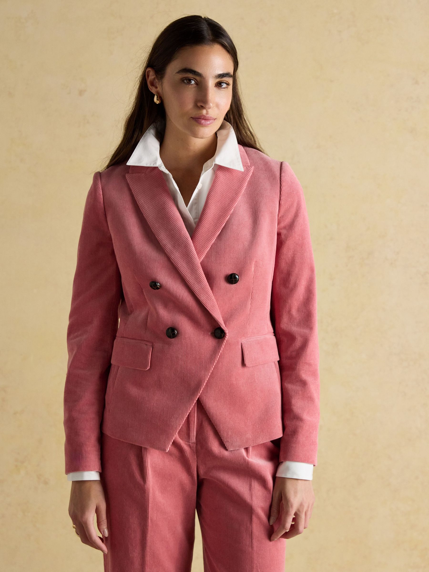 Fernhill Pink Corduroy Double Breasted Blazer (AT5548) | £83