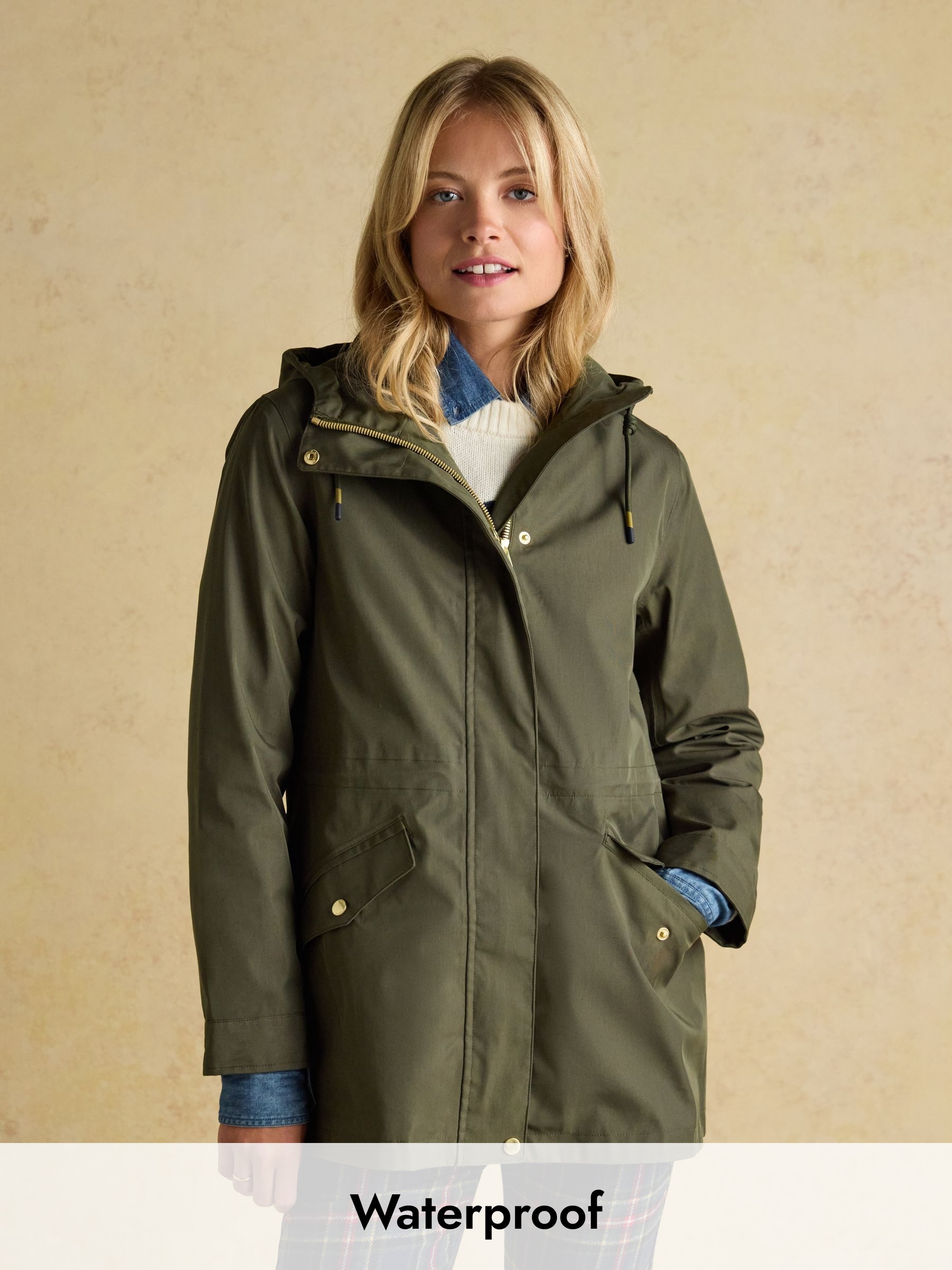 Portwell Green Waterproof Raincoat With Hood and Adjustable Waist