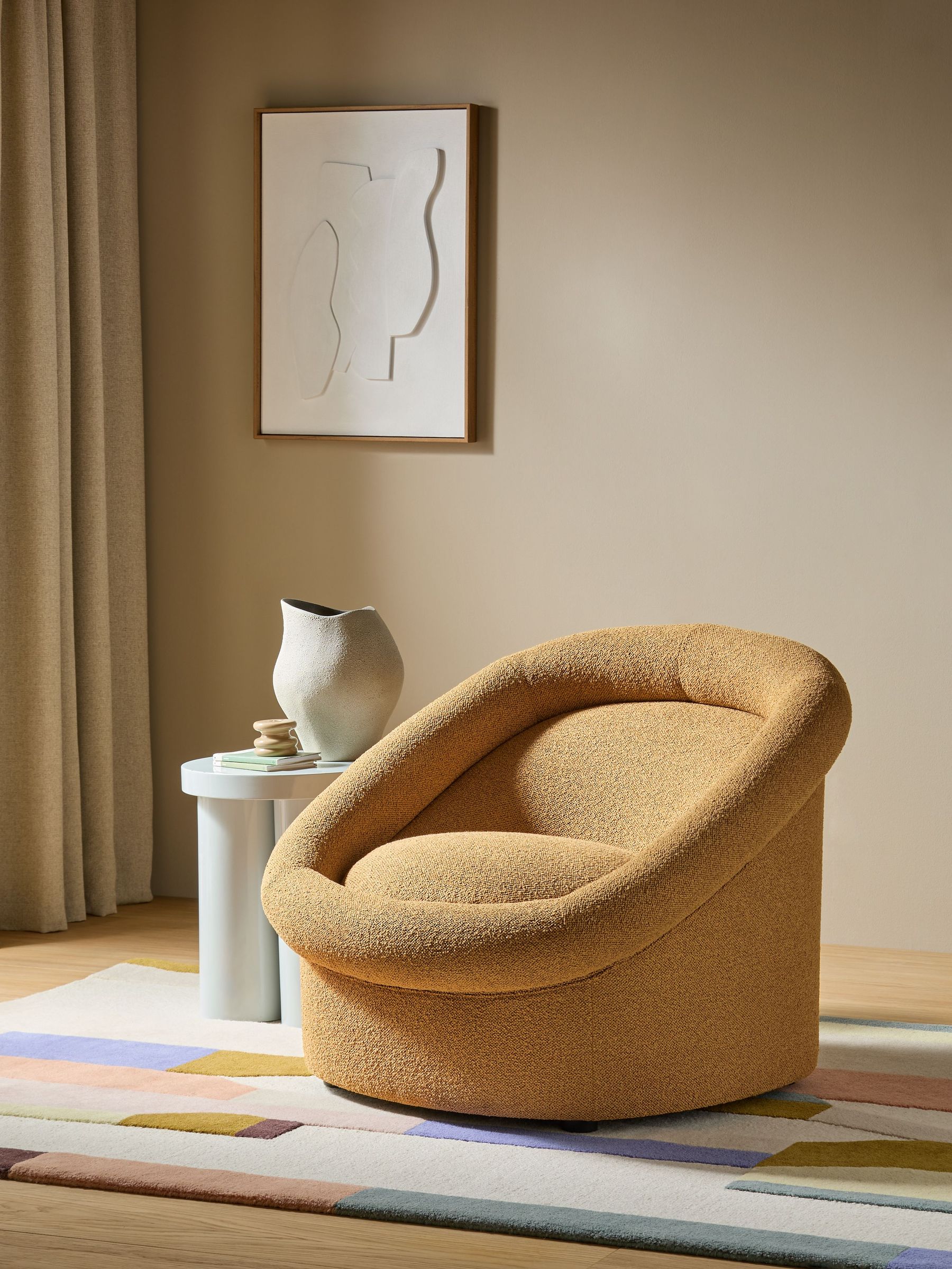 Seattle Accent Chair in Caramel Natural Pax Boucle (AT6764) | £499