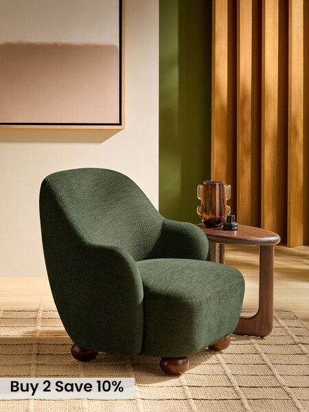 Ellio Accent Chair in Green Soft Textured Weave (AT6767) | £399