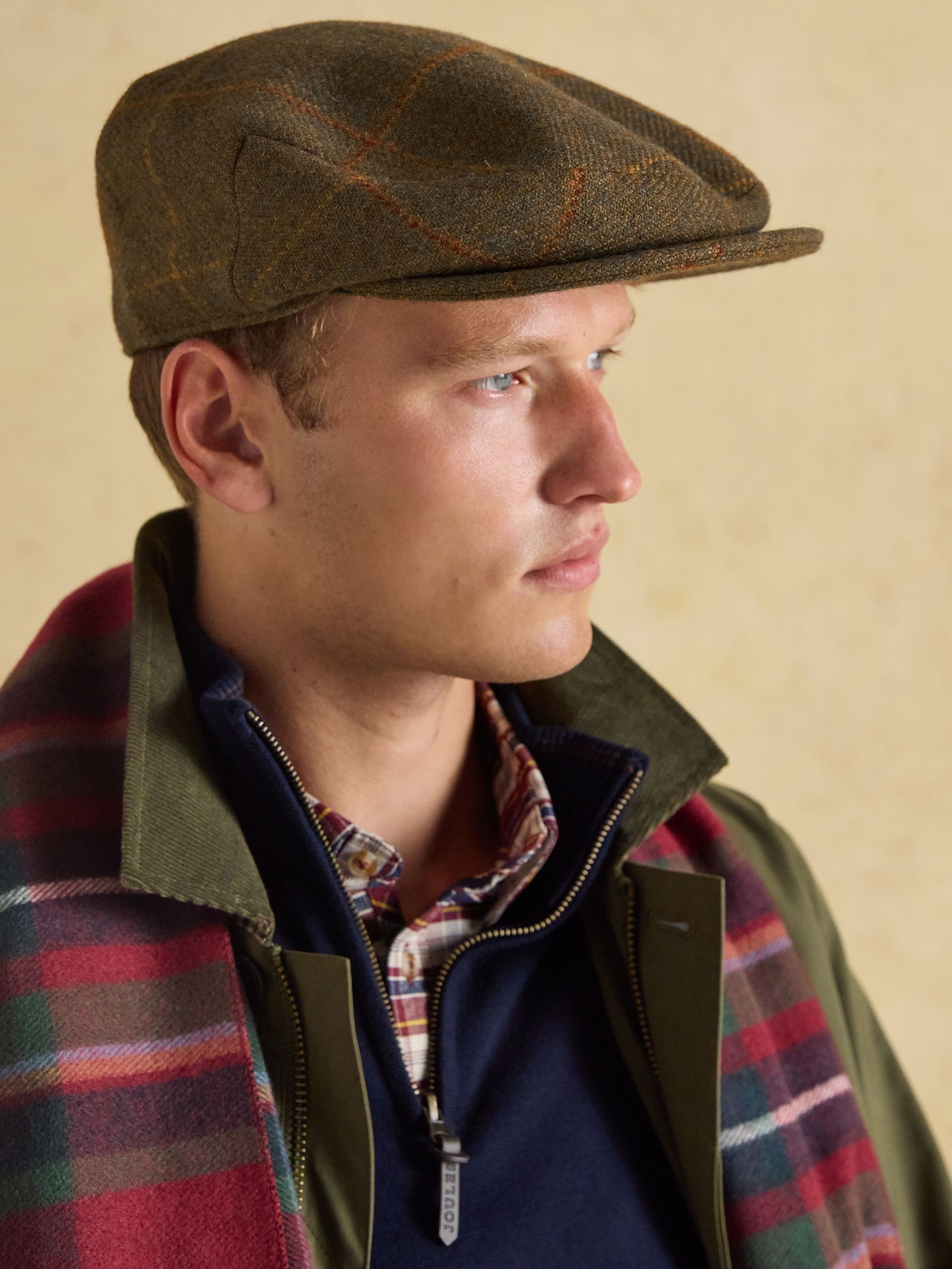 Ashby Khaki Green Flat Cap (AT6834) | £35