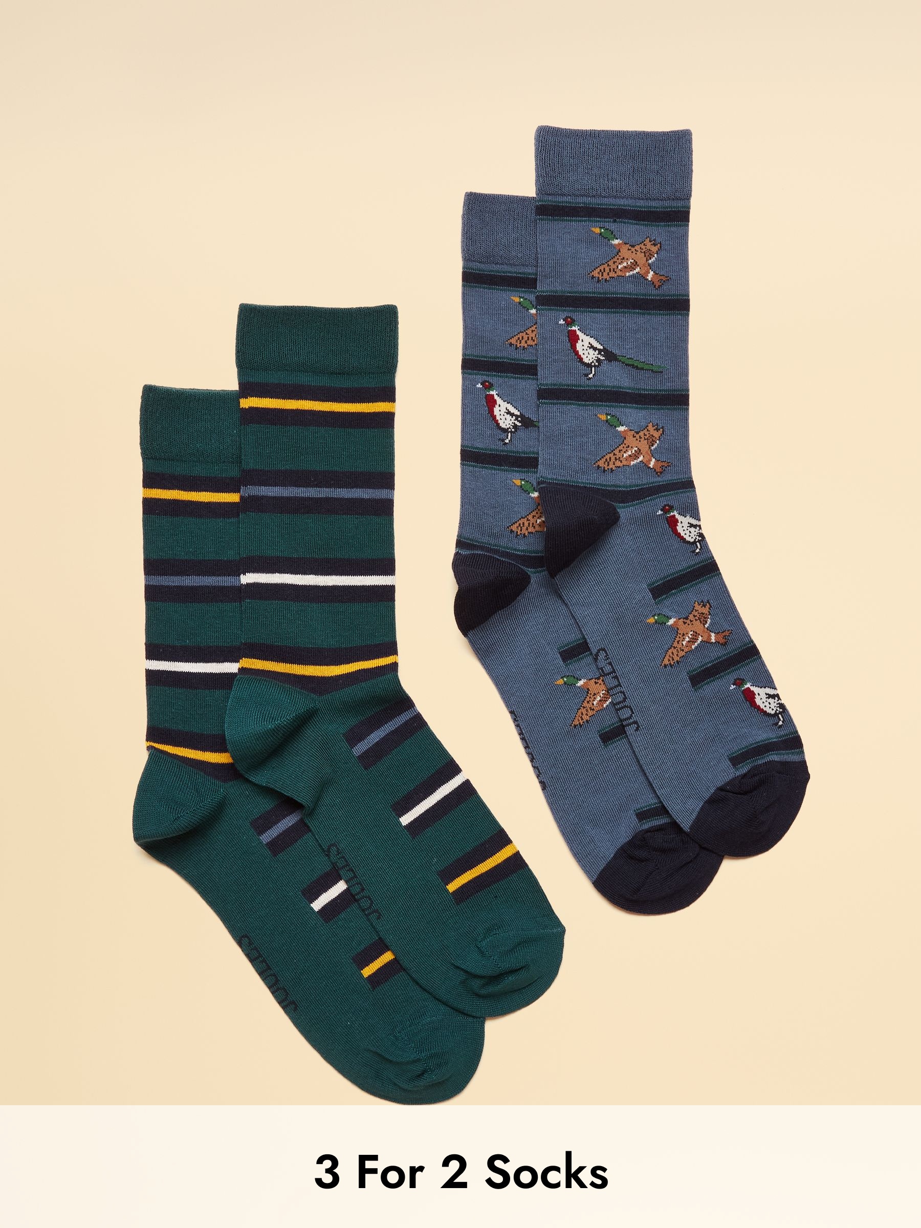 Men's Kingsbury Blue & Green Birds Socks 2 Pack (size 7-12) (AT6863) | £9.95