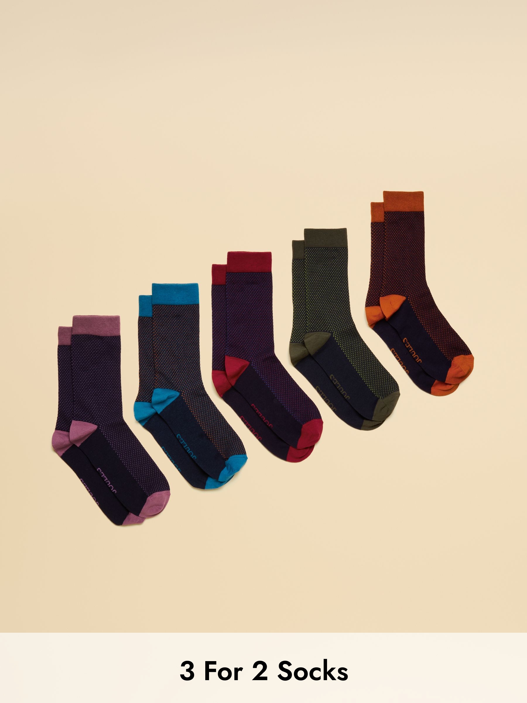 Men's Kingsbury Multi Navy Socks 5 Pack (size 7-12) (AT6875) | £19.95
