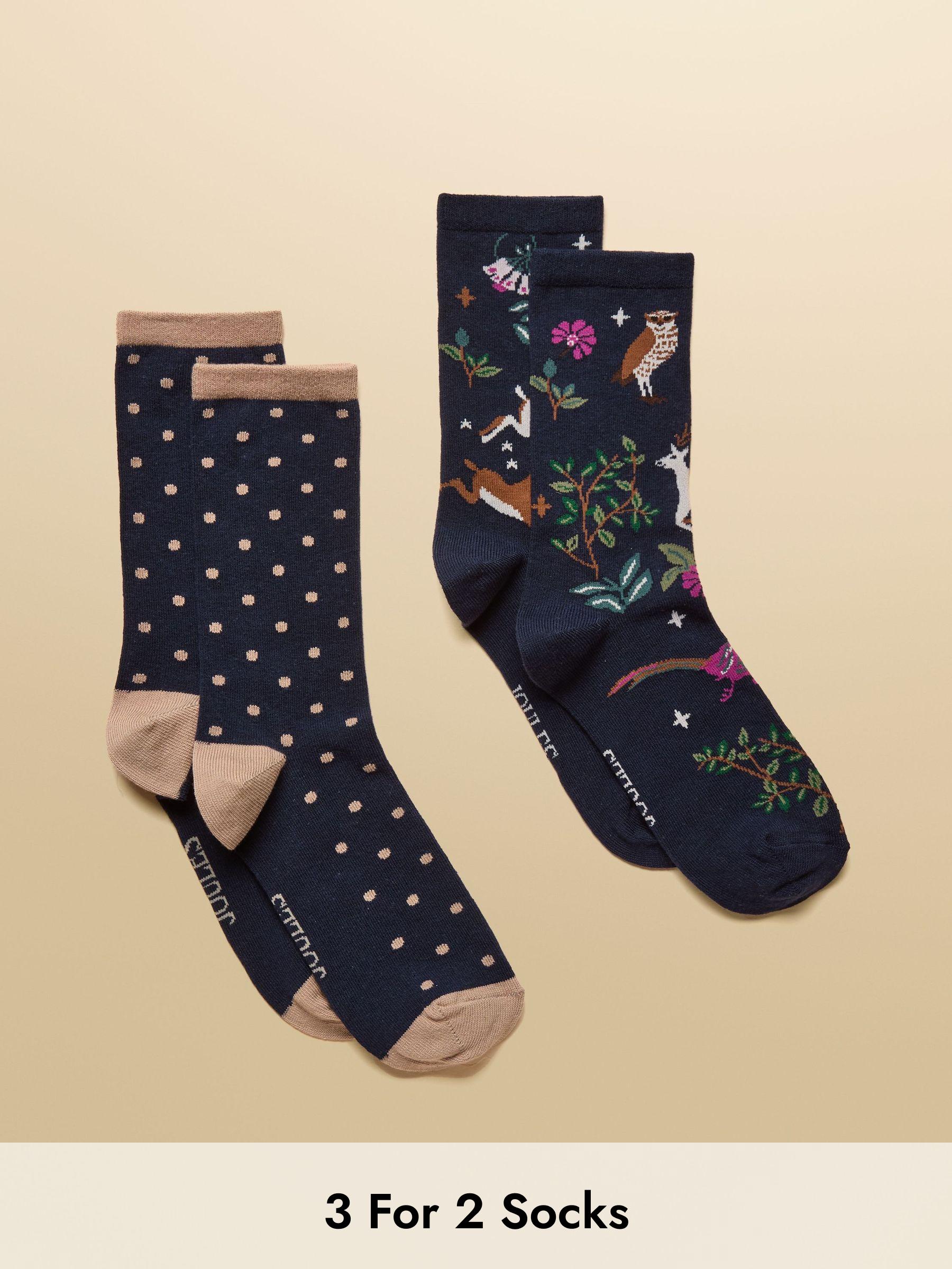 Everyday Multi Navy 2 Pack Socks (AT6897) | £9.95