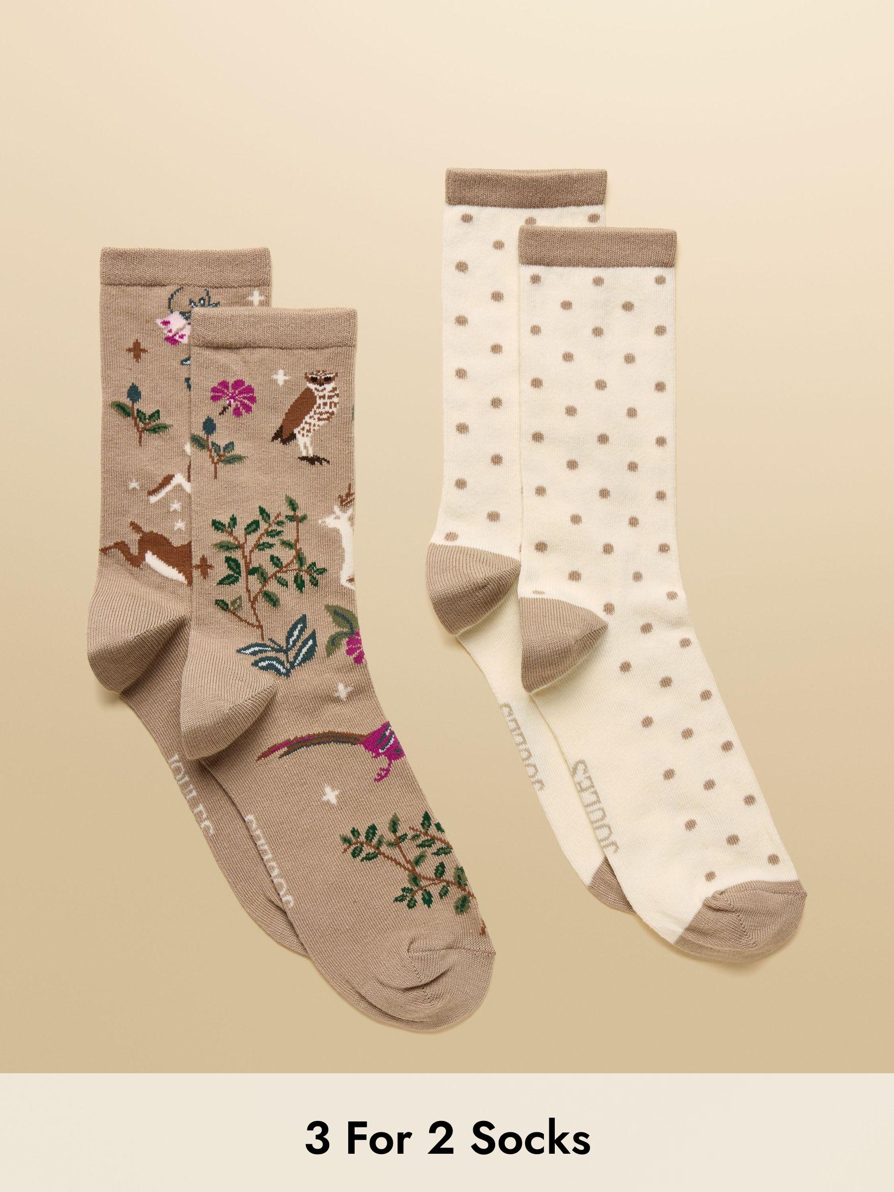 Everyday Multi Neutral 2 Pack Socks (AT6899) | £9.95