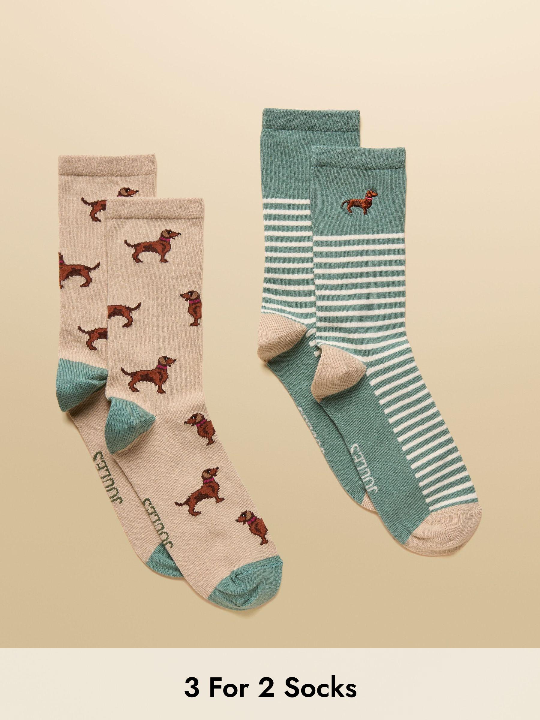 Everyday Khaki/Cream 2 Pack Socks (AT6901) | £9.95