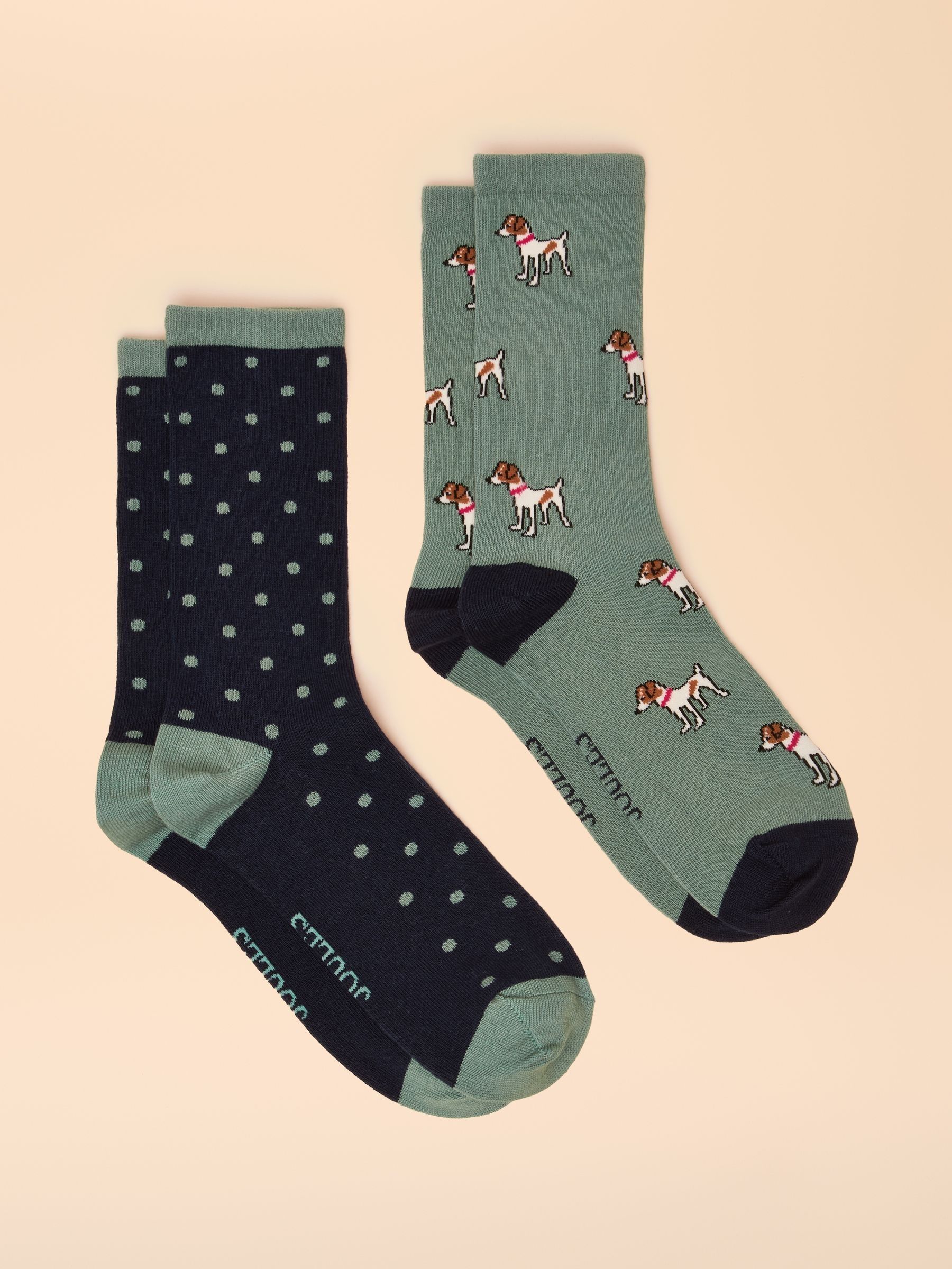 Everyday Green/Blue 2 Pack Socks (AT6904) | £9.95