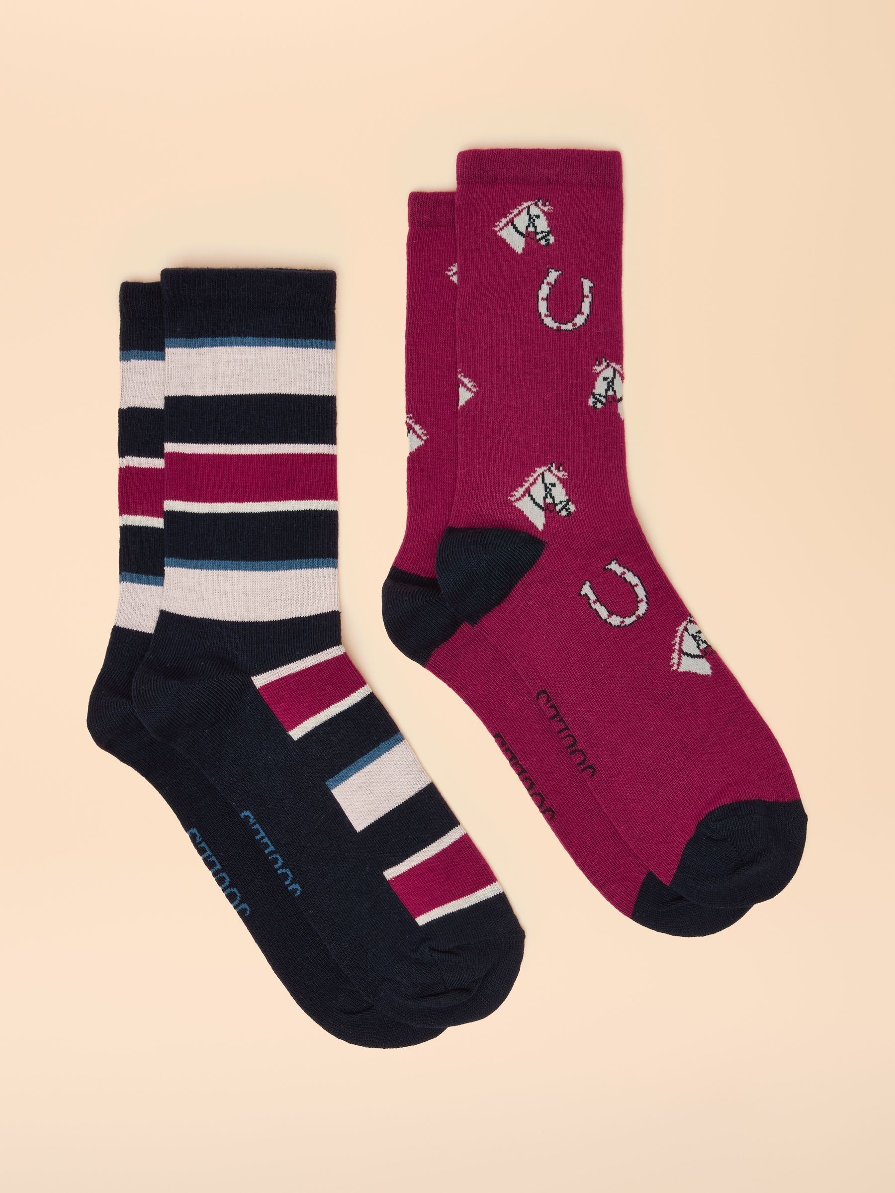 Everyday Berry Red 2 Pack Socks (AT6913) | £9.95