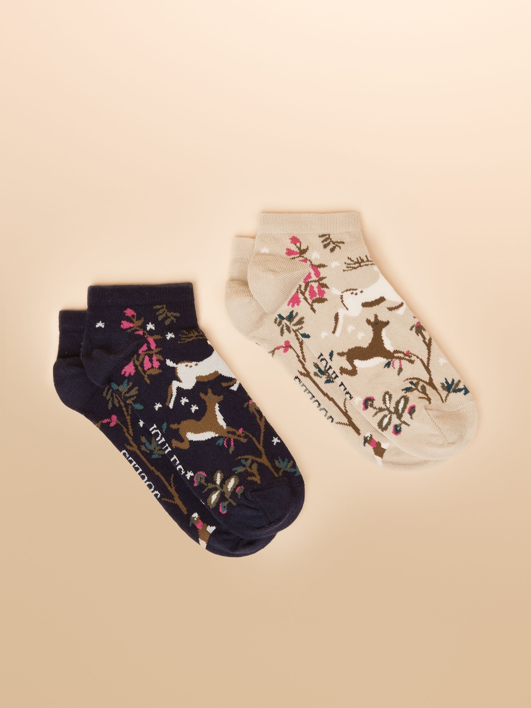 Rilla Navy & Oatmeal Pack Of Two Trainer Socks (AT6915) | £7.95