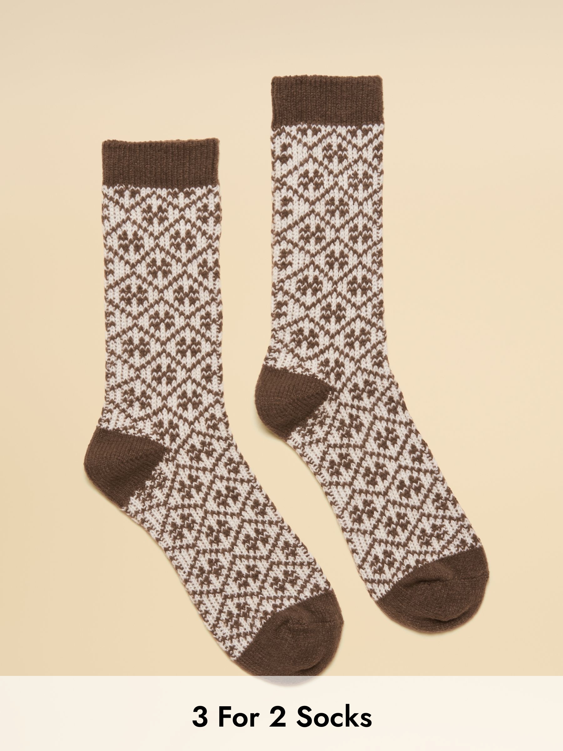 Women's Cosy Chocolate Brown Socks (size 4-8) (AT6933) | £9.95