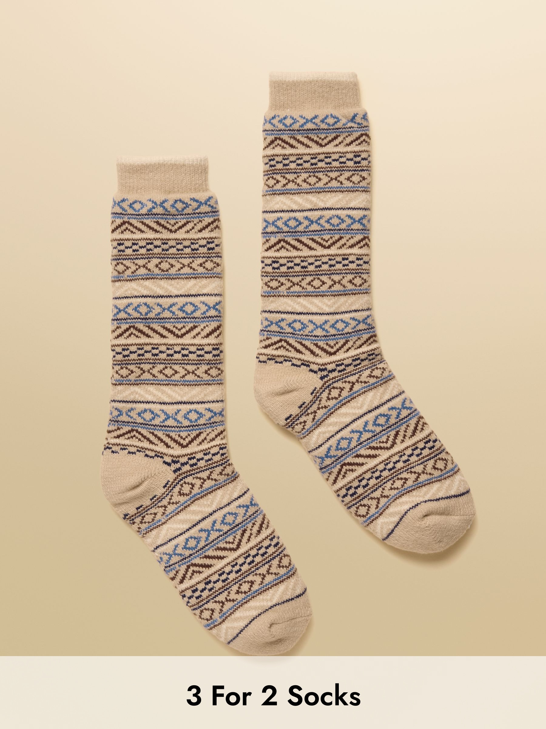 Women's Chalet Neutral Cosy Lined Socks (size 4-8) (AT6949) | £9.95
