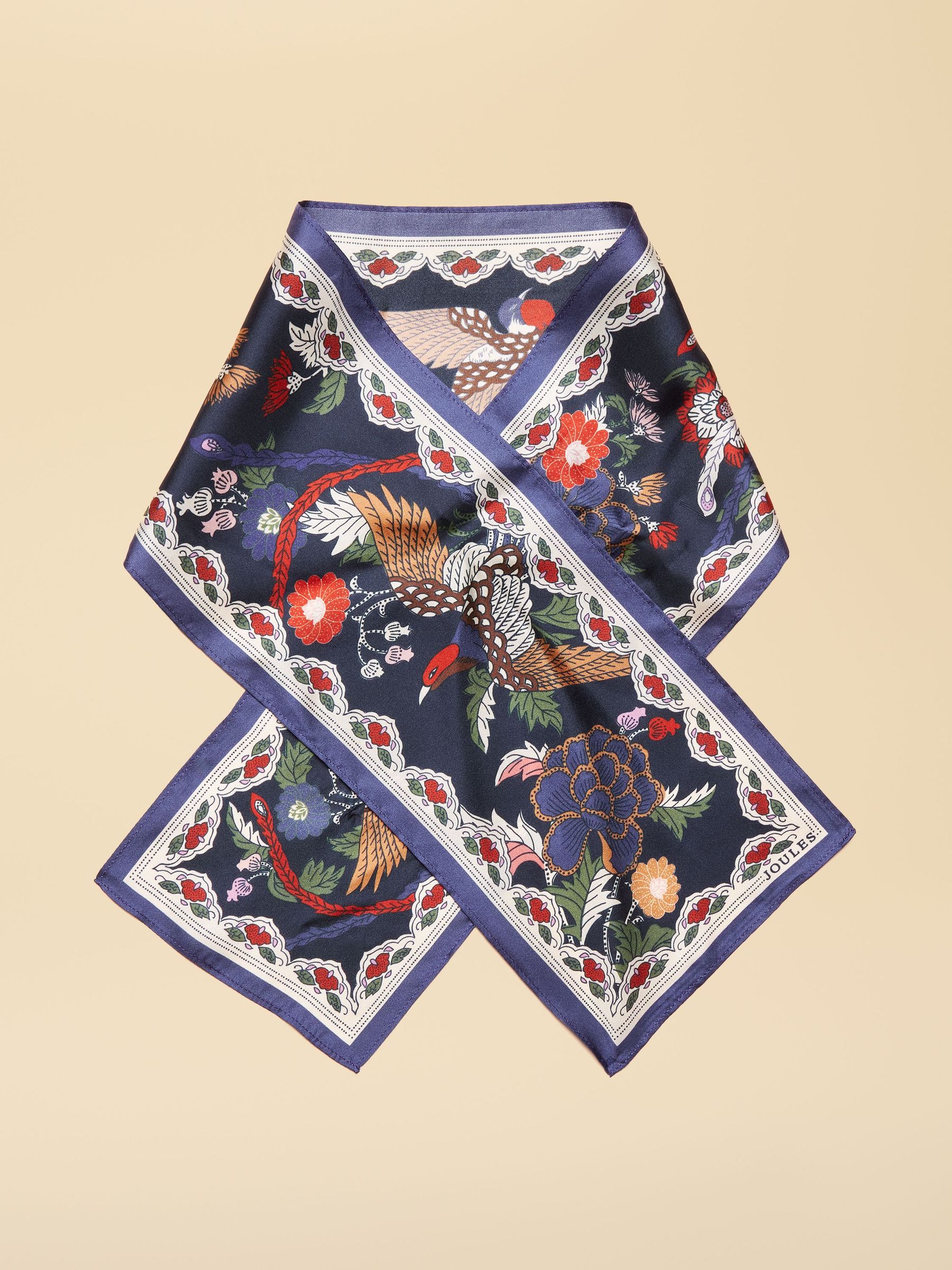 Highgrove Navy 100% Silk Printed Skinny Scarf (AT7046) | £20