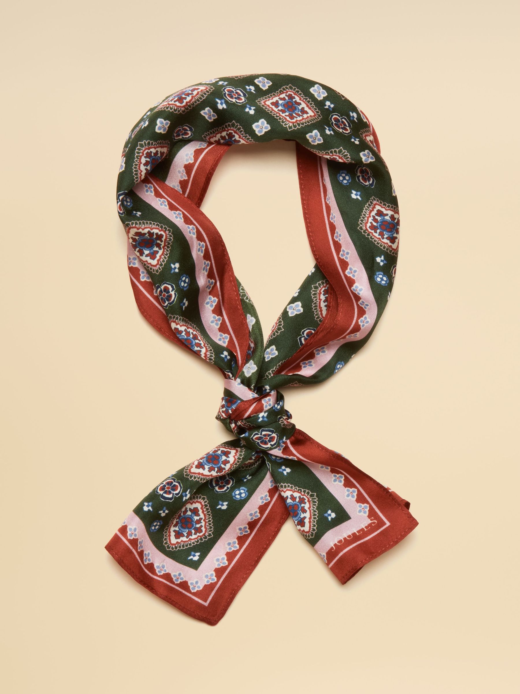 Highgrove Green 100% Silk Printed Skinny Scarf (AT7047) | £20