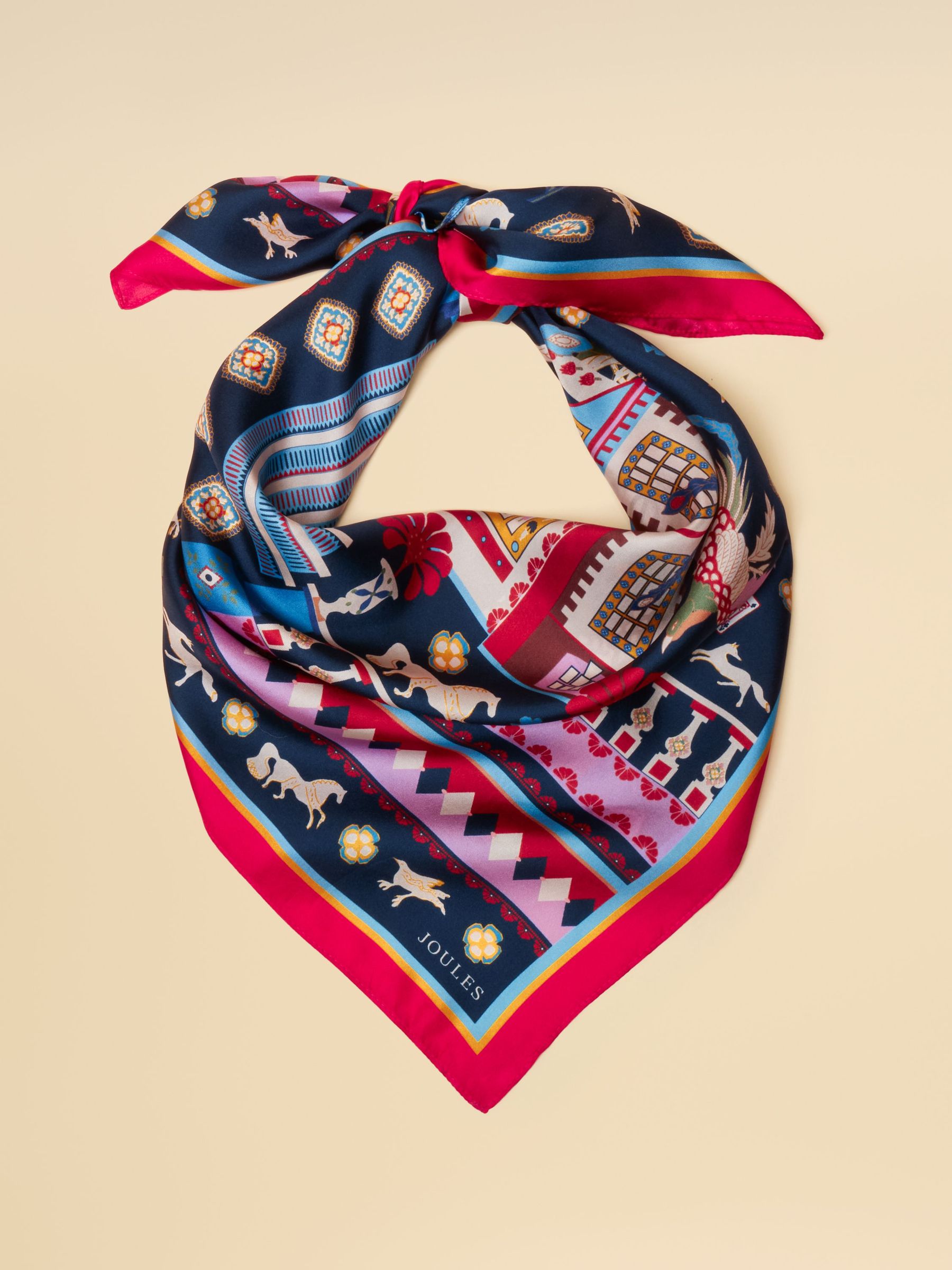 Bloomfield Navy Square 100% Silk Scarf (AT7053) | £45