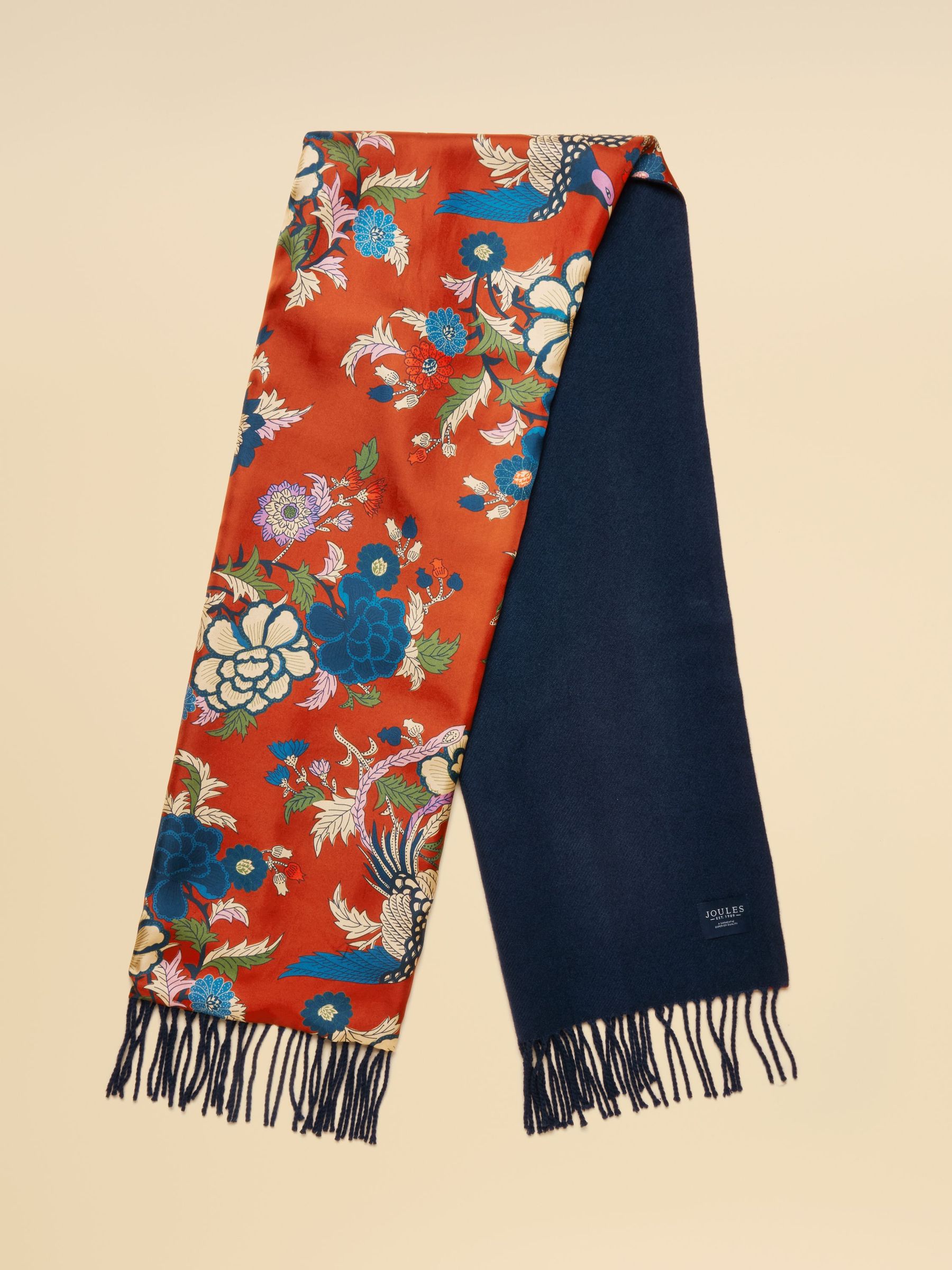 Templeton Red Silk and Wool Double Sided Scarf (AT7054) | £50