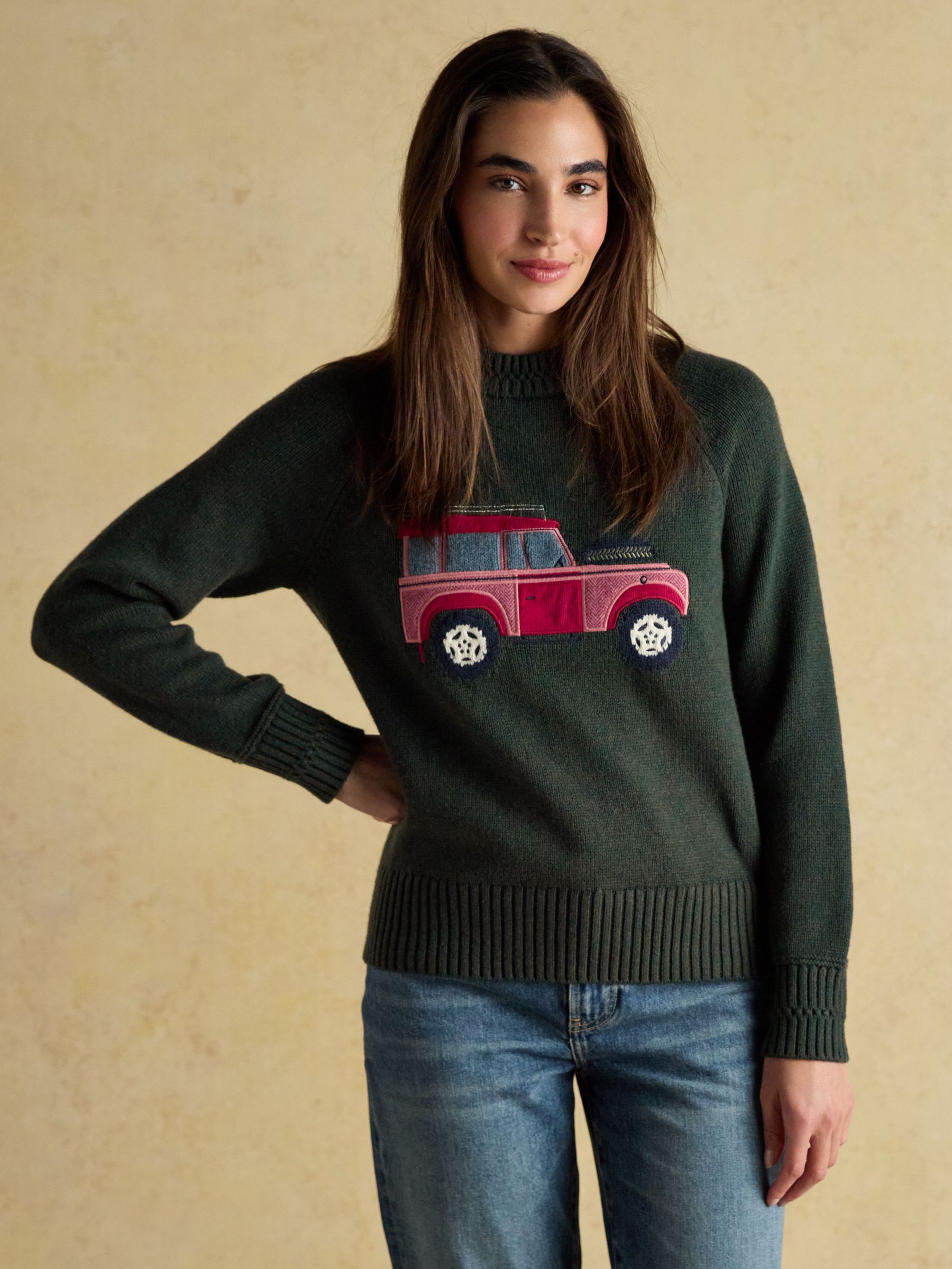 Rutland Green Intarsia 4x4 Cotton Rich Knitted Jumper (AT7806) | £69