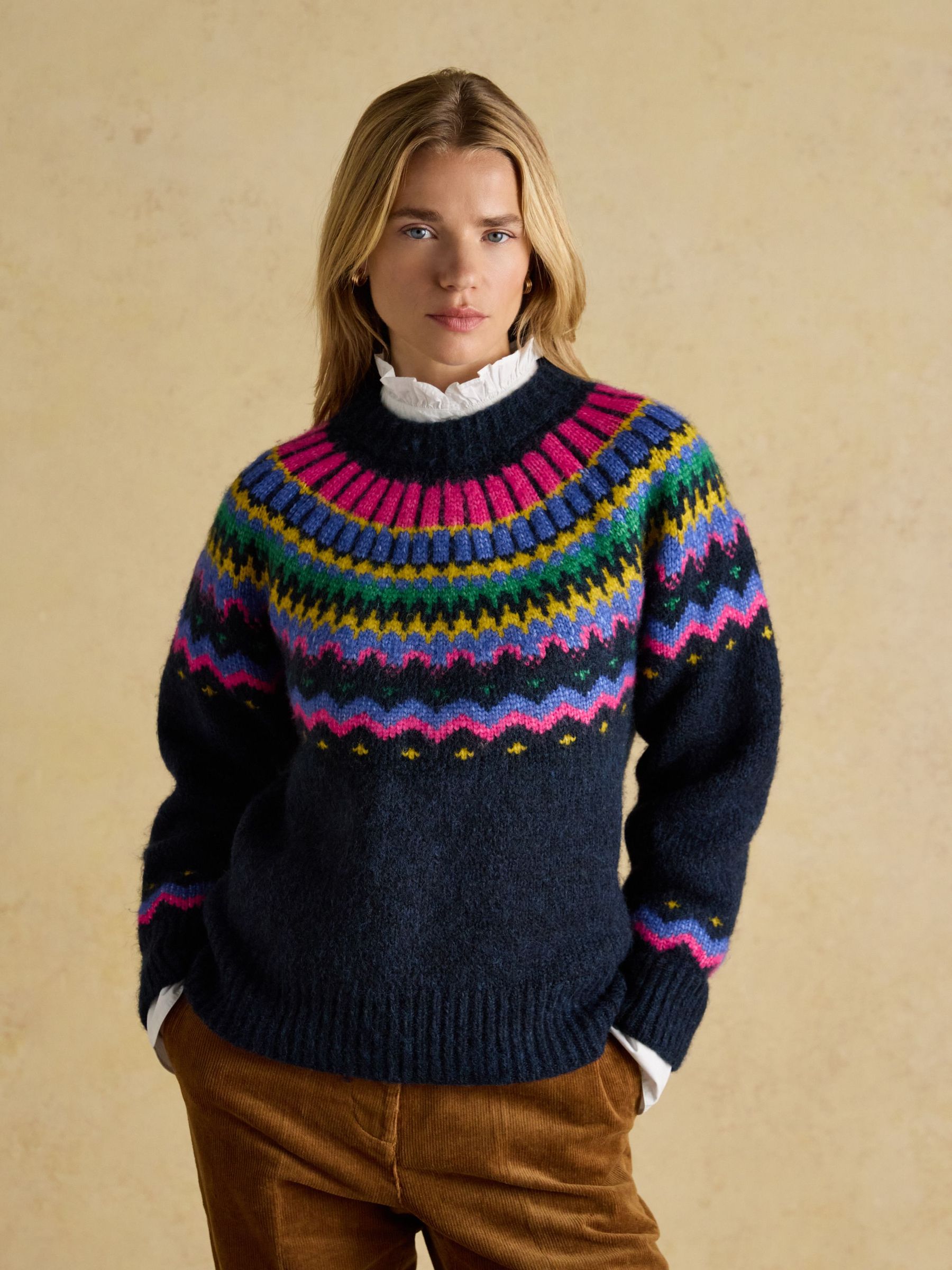 Charlie Navy Fair Isle Knitted Jumper