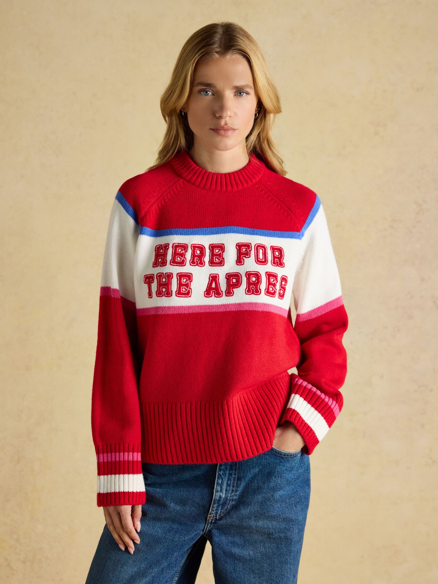 Here For The Apres Red Knitted Jumper (AT7840) | £54