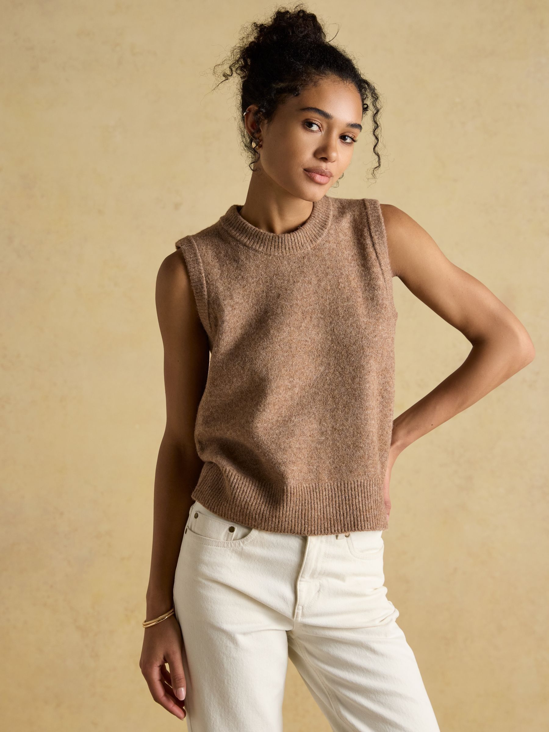 Holly Tan Knitted Vest (AT8029) | £40