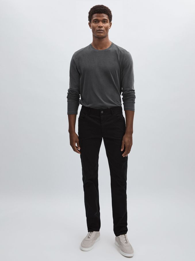 Paige Stretch-Cotton Slim Cargo Trousers in Black (AT8167) | £158