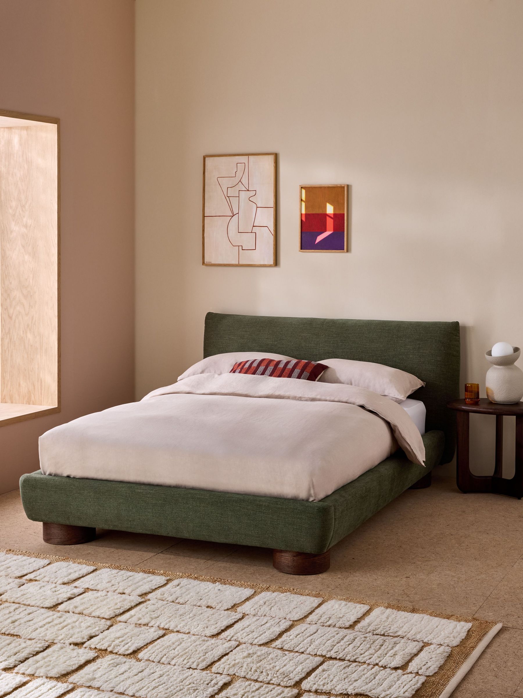 Jude Bed in Soft Texture Weave Hunter Green (AT8396) | £699 - £749