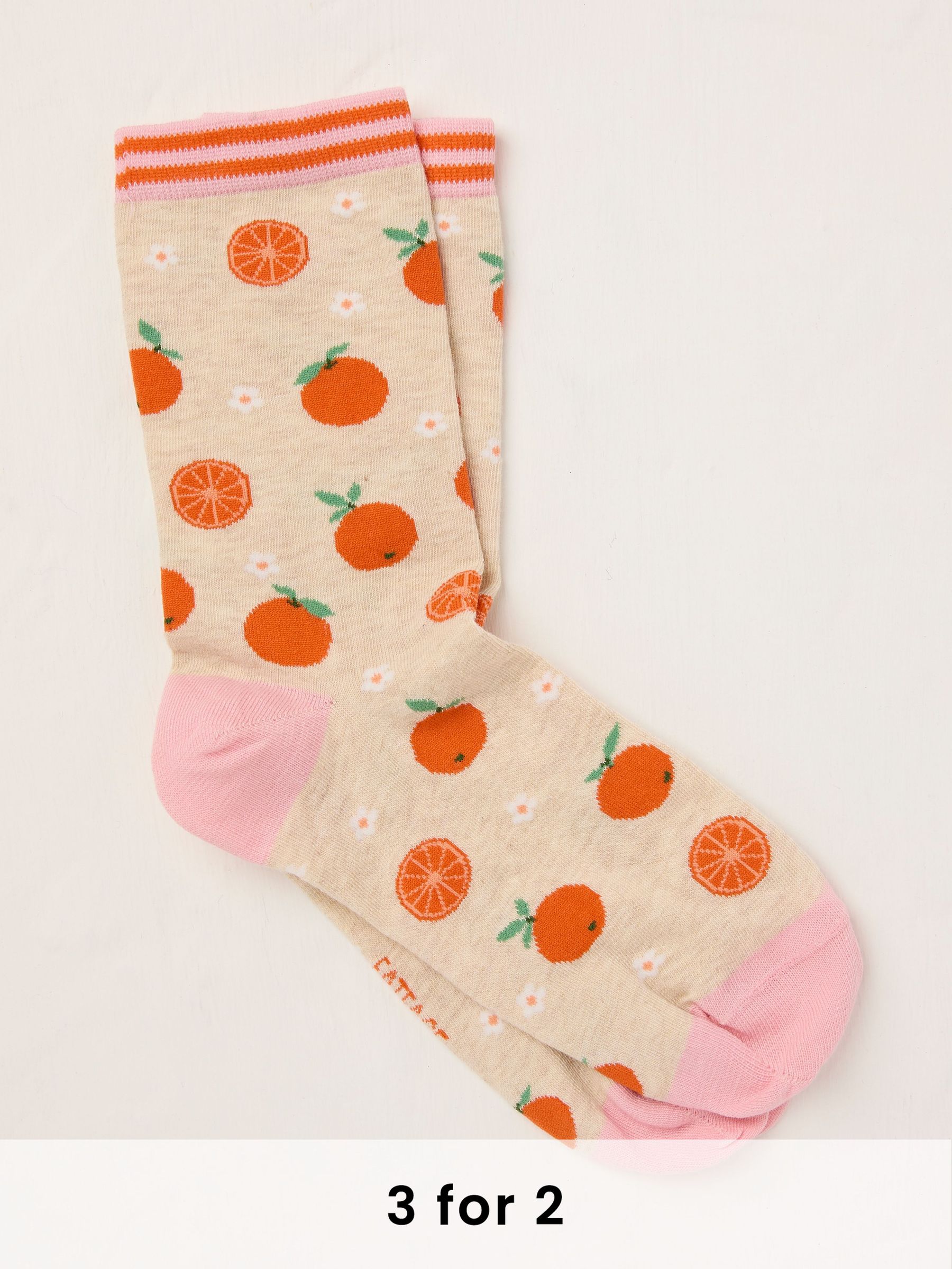 Oatmeal Orange Socks (AT9301) | £7.50