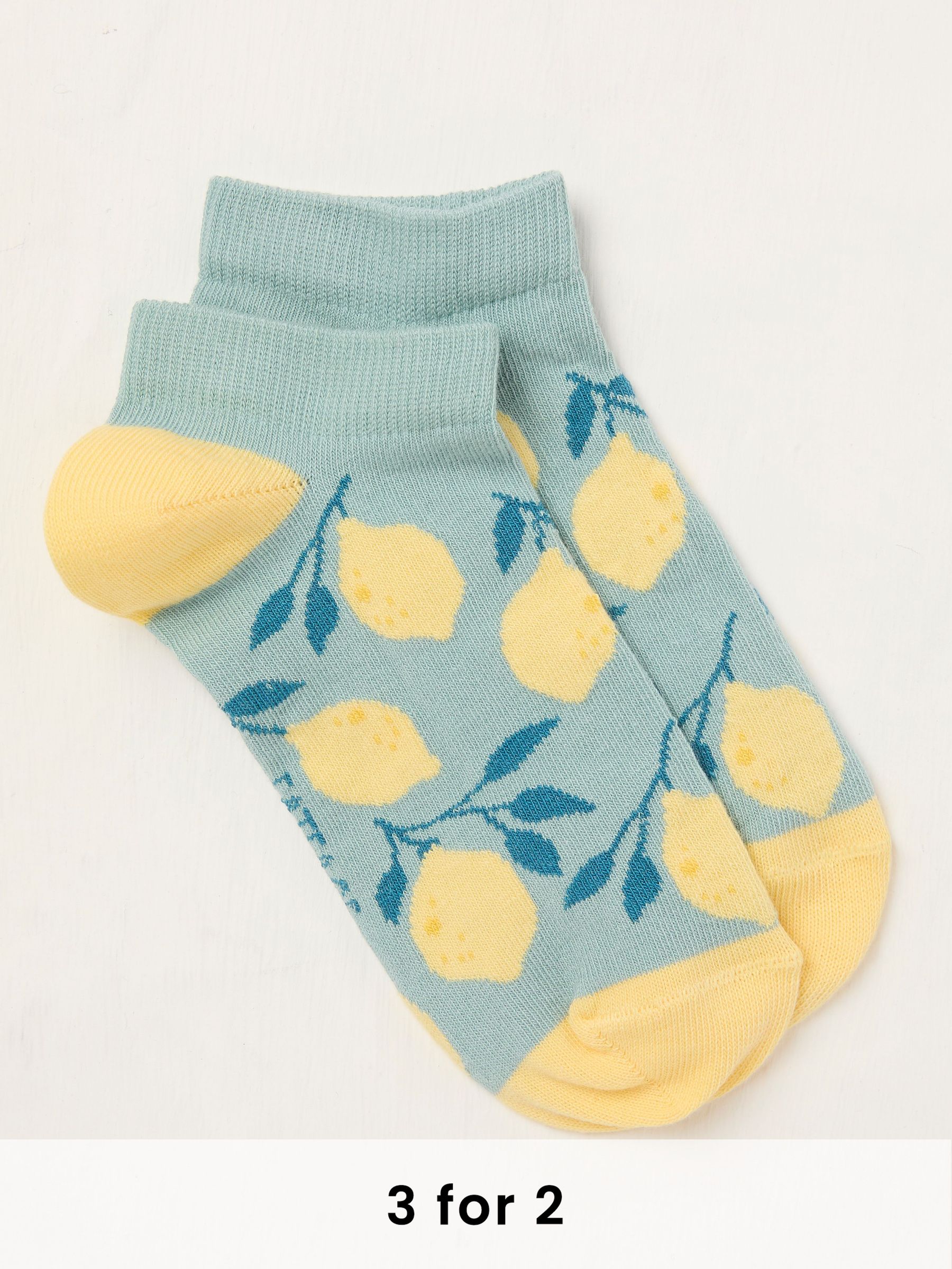 Green Lemon Trainer Socks (AT9310) | £6