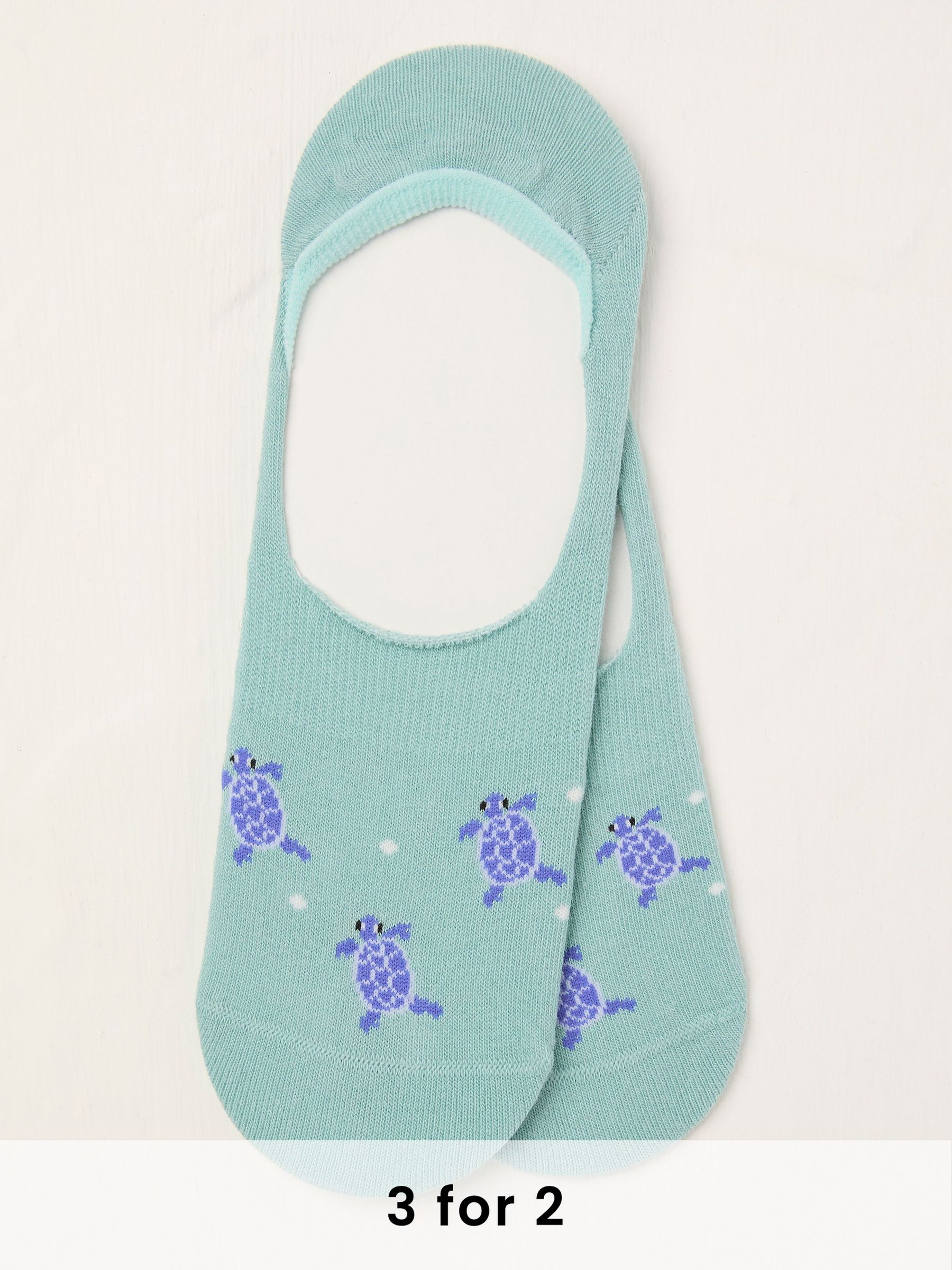 Green Turtle Footsie Socks (AT9312) | £5