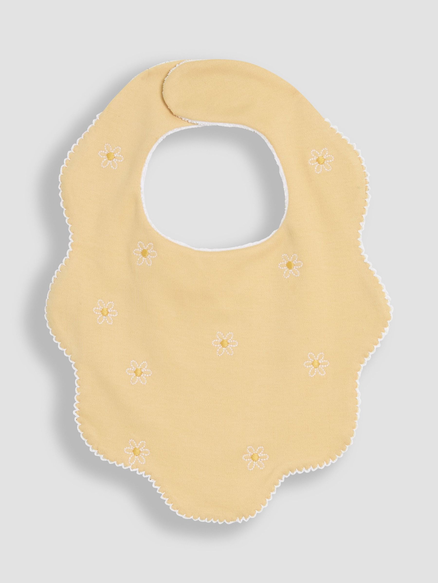 Yellow 100% Cotton Scalloped Bib (AT9842) | £6
