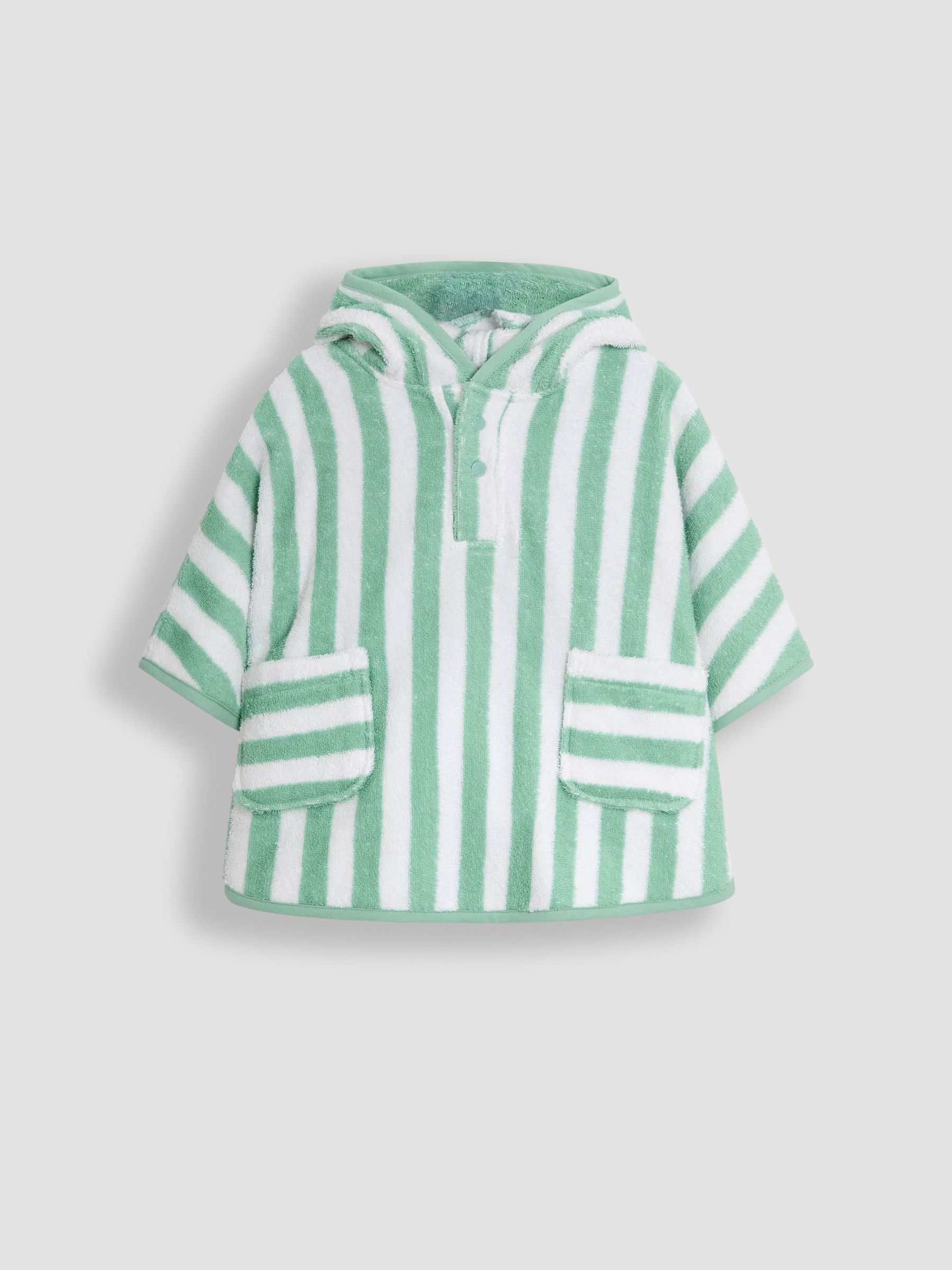 Green 100% Cotton Stripe Towelling Poncho (AT9844) | £24 - £26