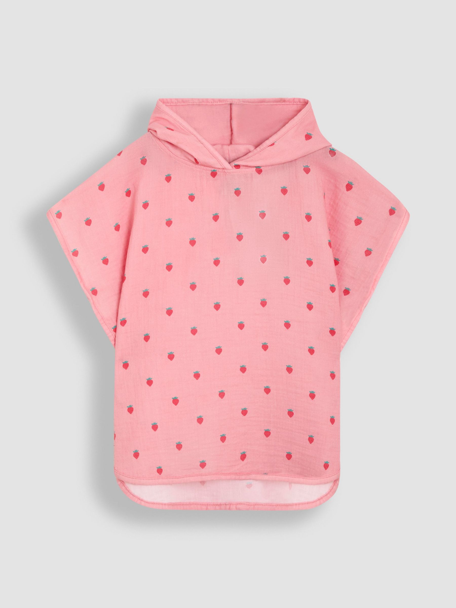 Pink 100% Cotton Strawberry Muslin Poncho (AT9845) | £24 - £26