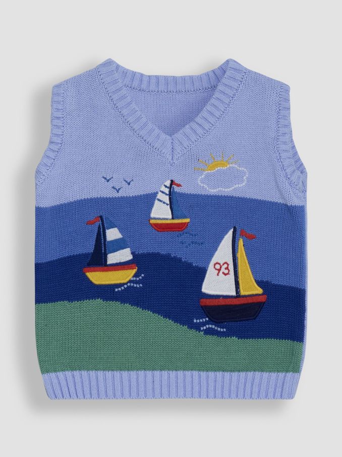 Blue Sailboat Scene Tank Top (AU0449) | £24 - £27