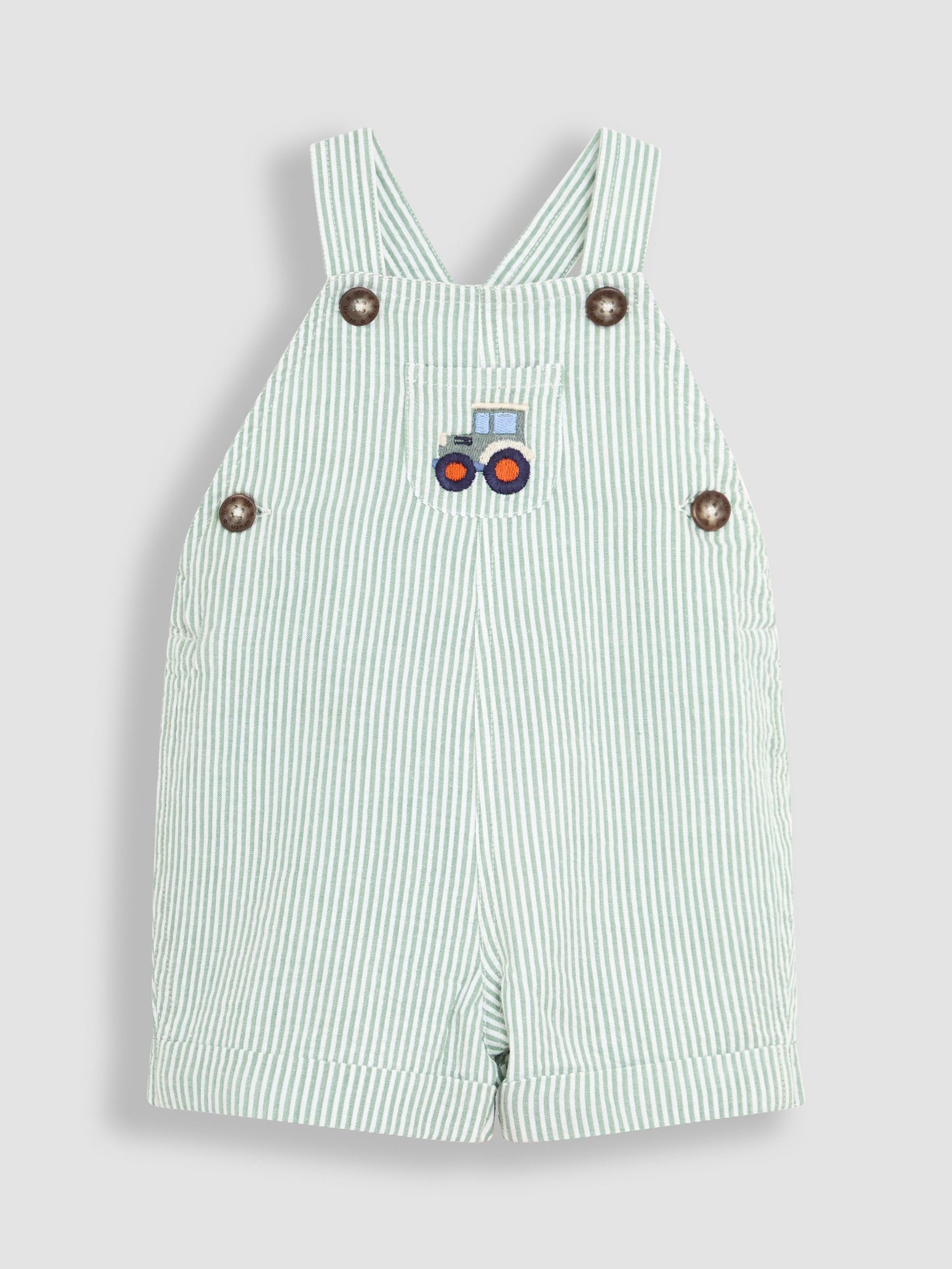 Sage Green Tractor Pocket Seersucker Dungarees (AU0456) | £25 - £26