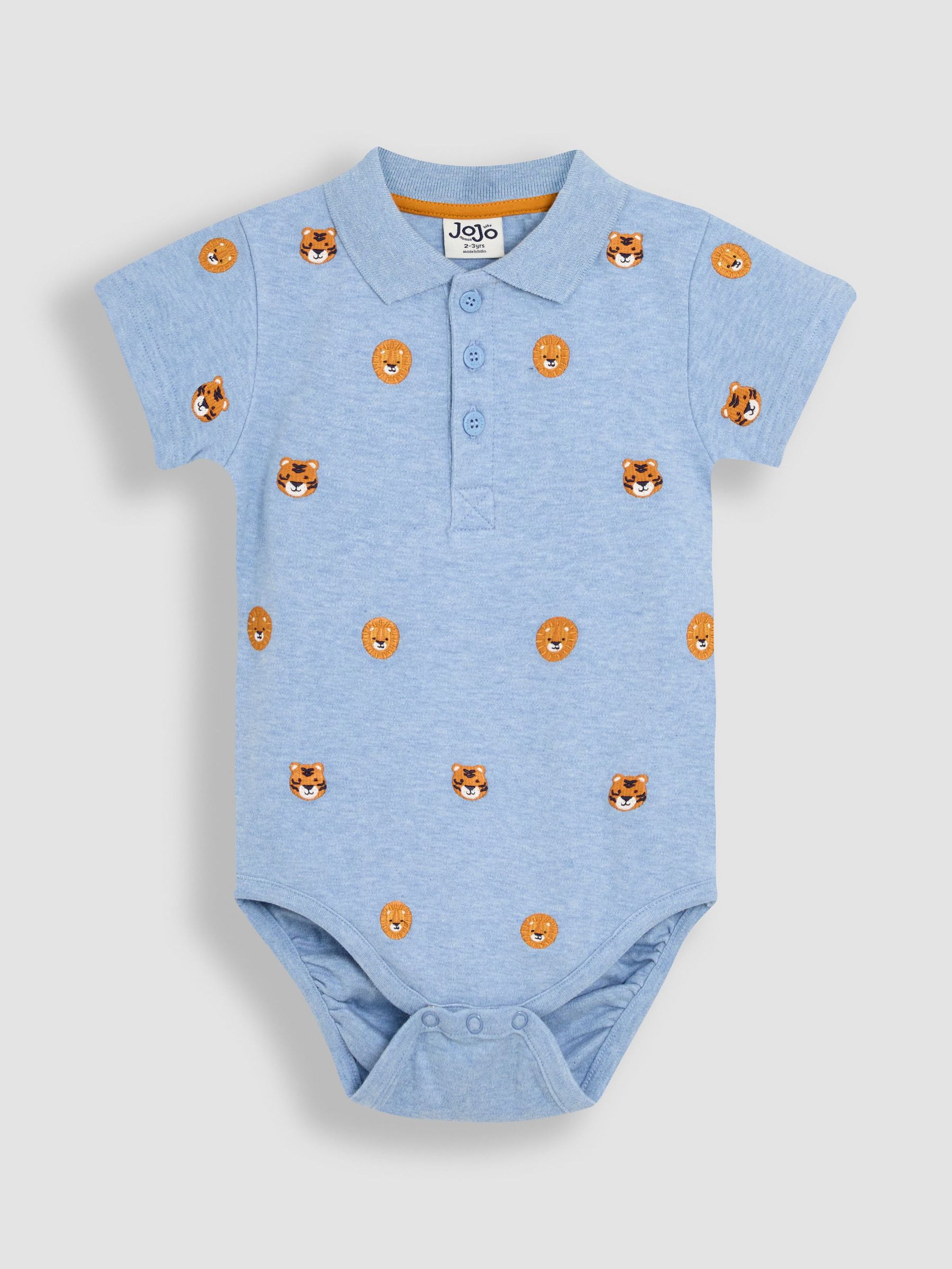 Blue Lion & Tiger Embroidered Polo Shirt Bodysuit (AU0467) | £15 - £16