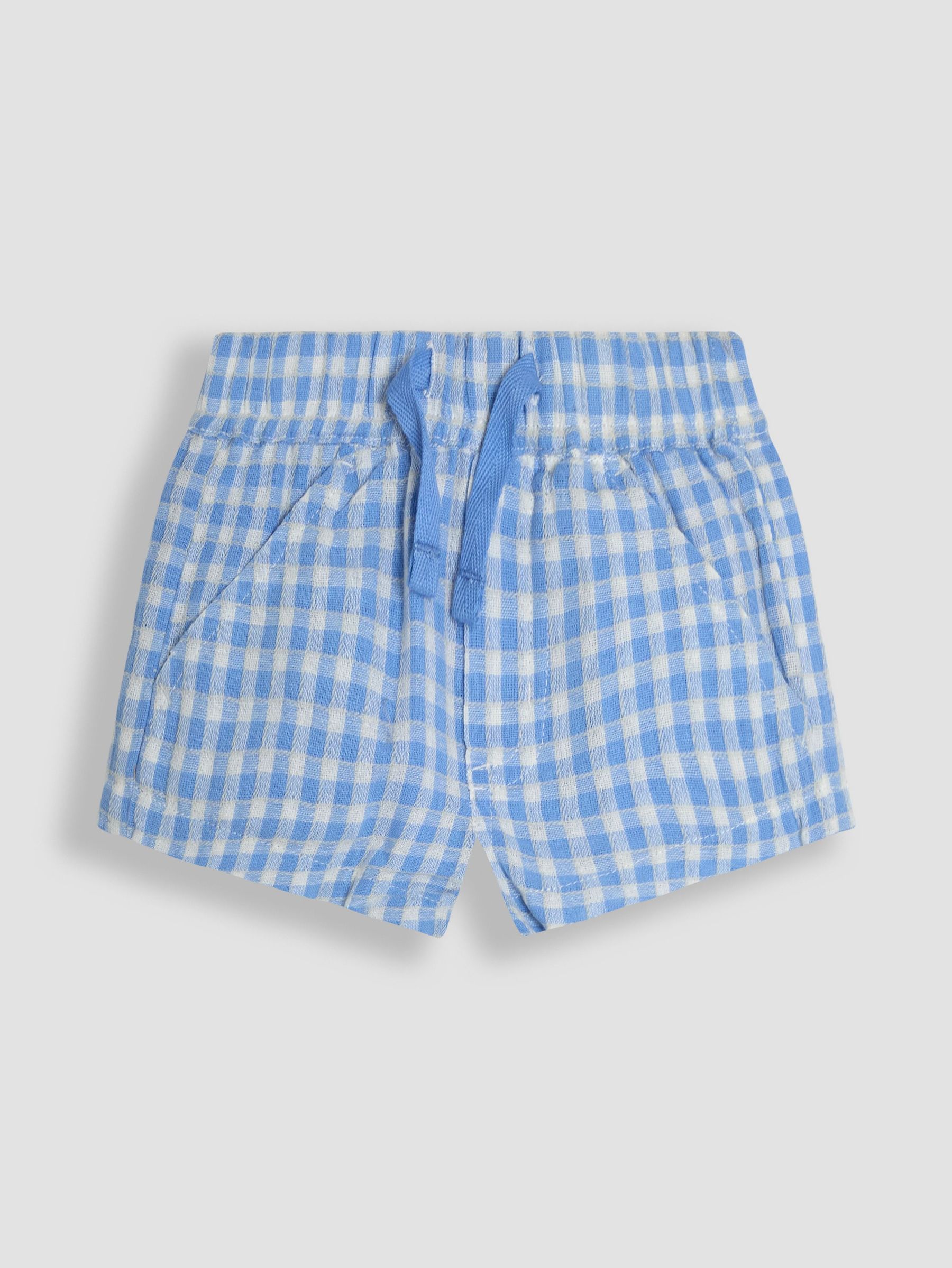 Blue Check Textured Gingham Shorts (AU0478) | £18 - £21