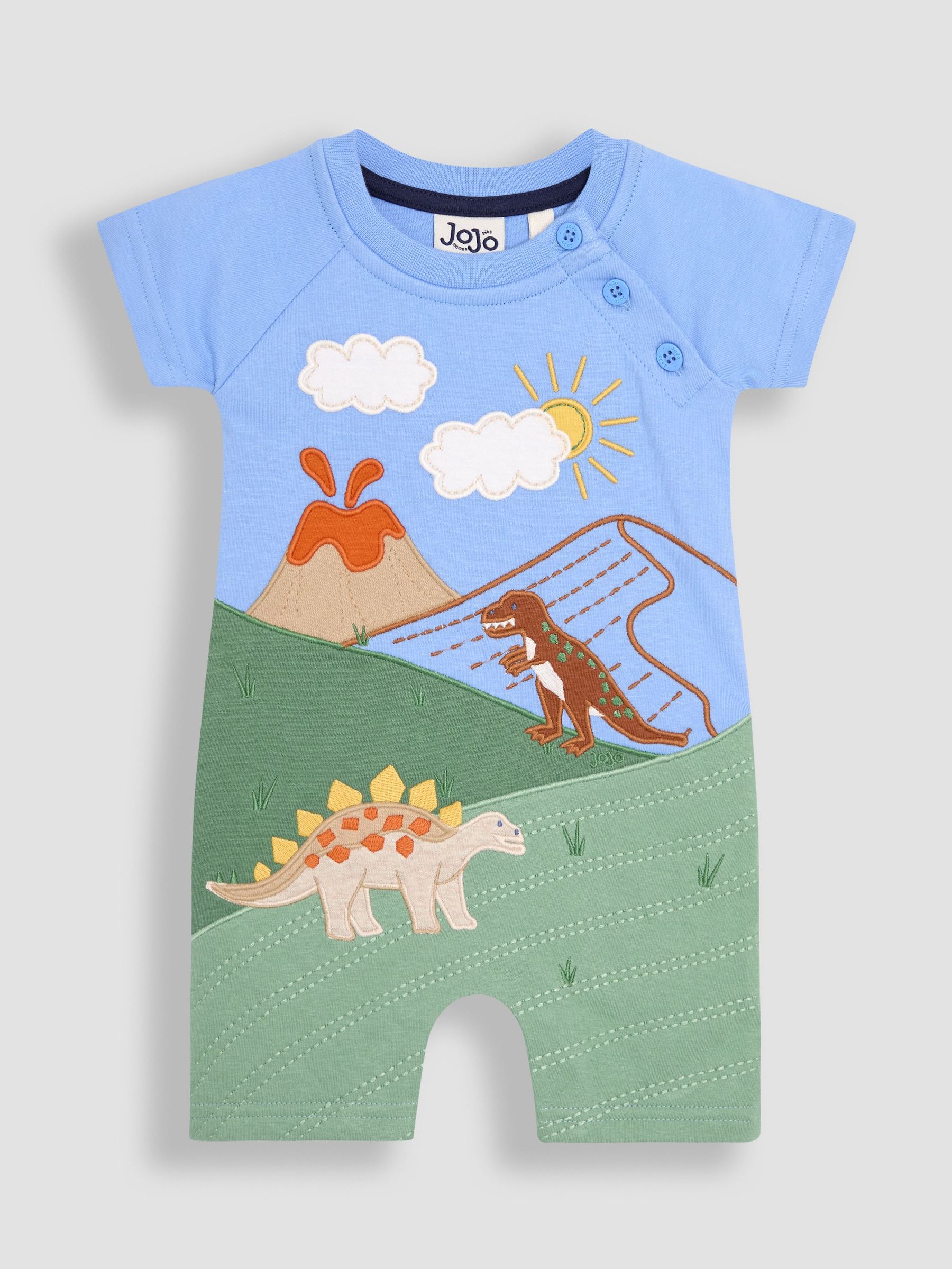 Blue Dino Scene Romper (AU0487) | £20 - £21
