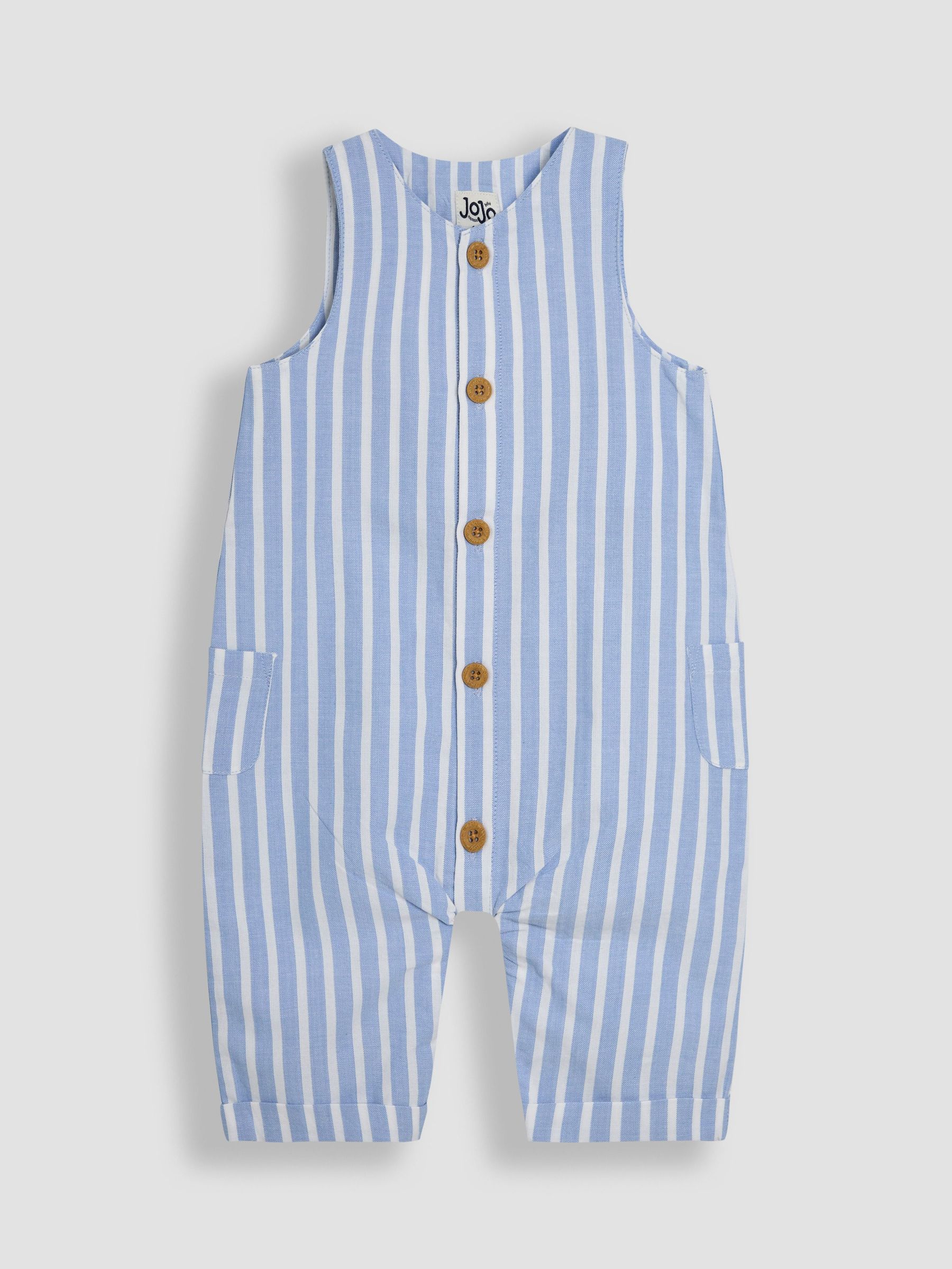Blue Stripe Button Front Romper (AU0490) | £17 - £18
