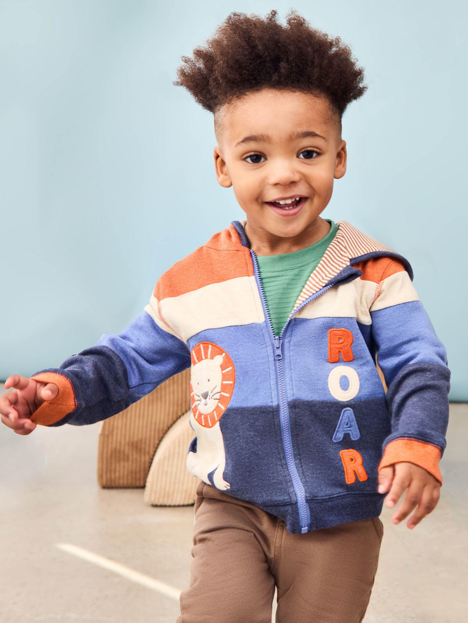 Denim Lion Appliqué Reversible Hoodie (AU0497) | £27 - £29