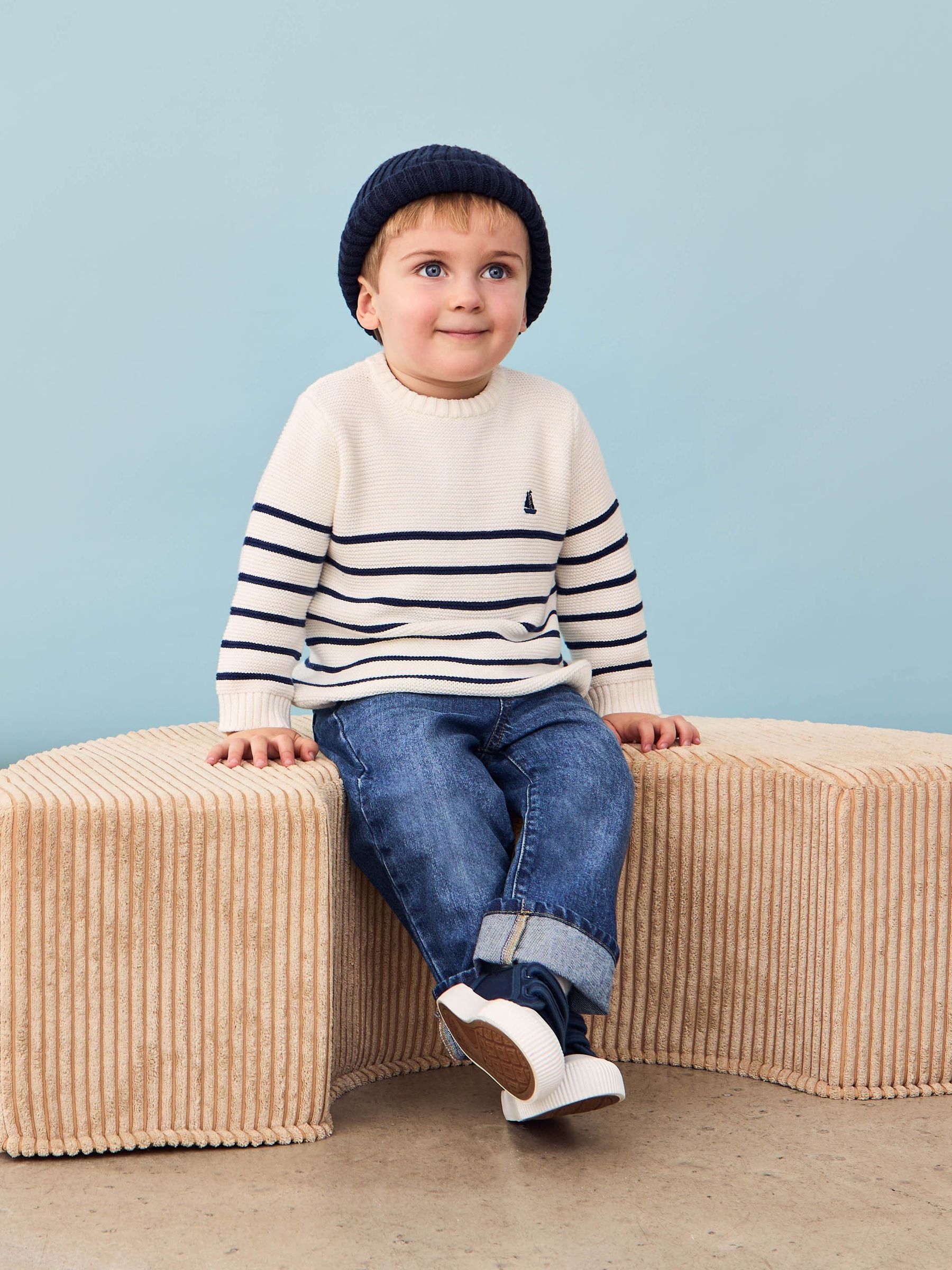 Cream Breton Stripe Jumper (AU0634) | £24 - £27