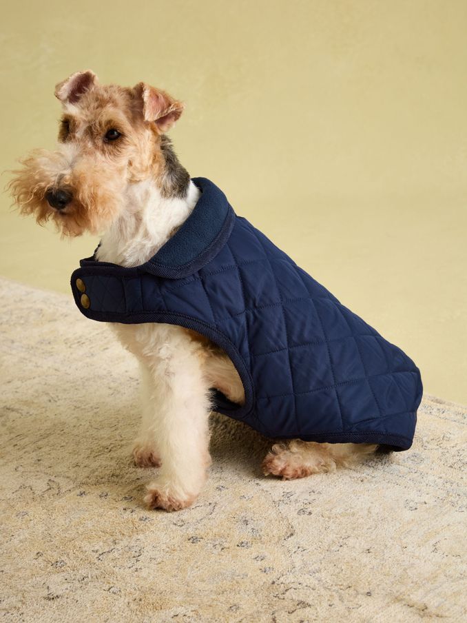 Navy Quilted Dog Coat (AU0909) | £18 - £27
