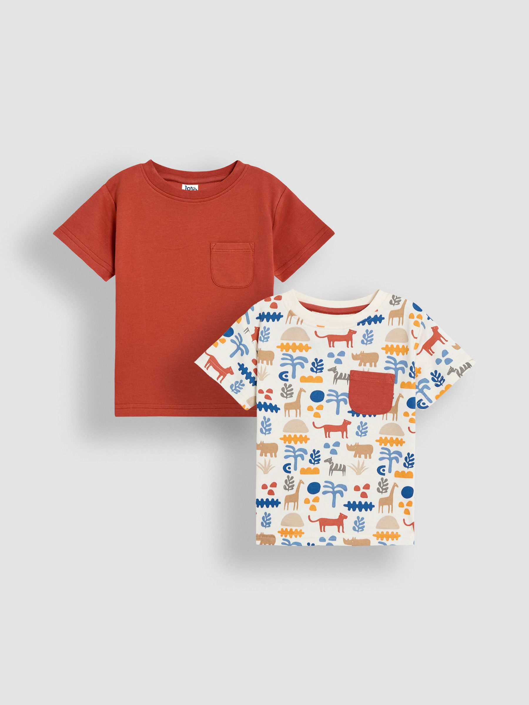 Ecru Safari 2-Pack Printed & Plain T-Shirts (AU2085) | £20 - £23