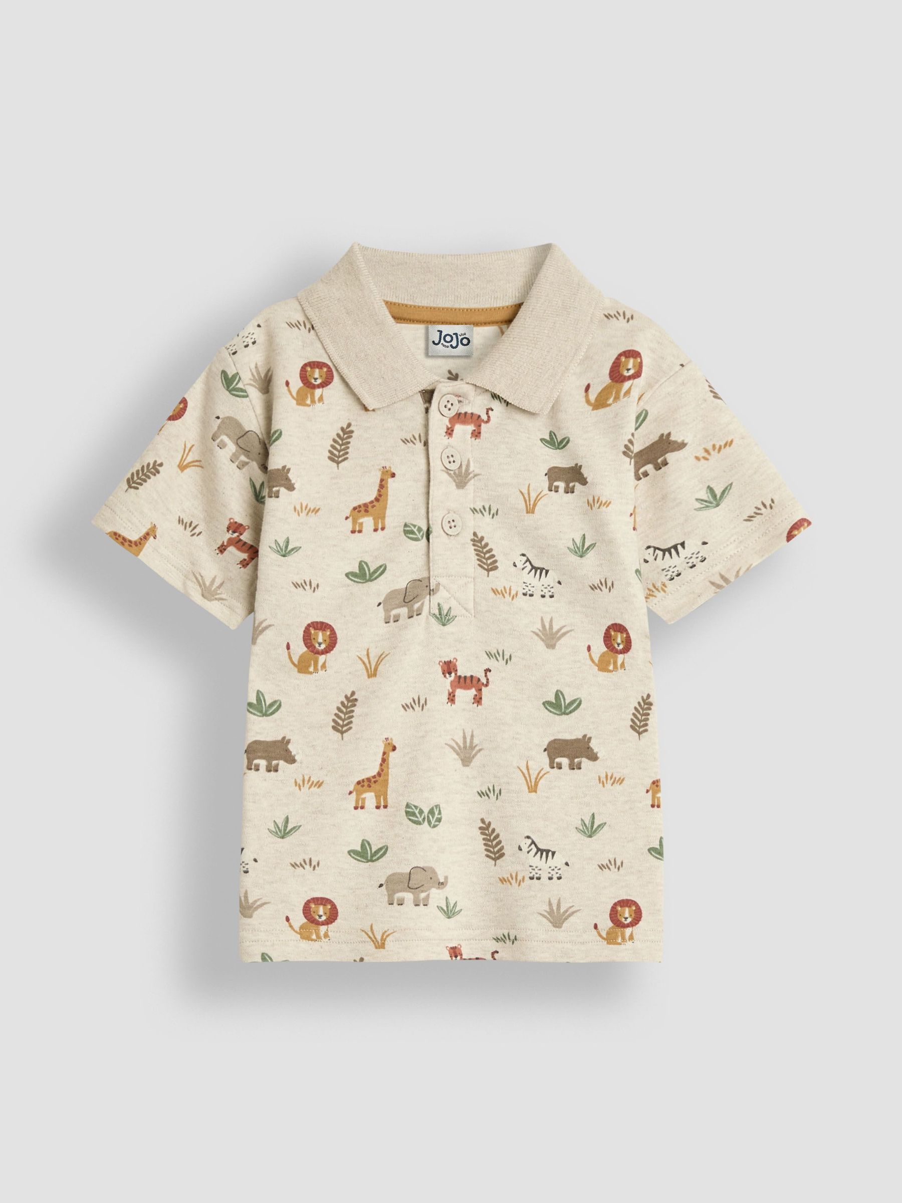 Natural Safari Printed Polo Shirt (AU2091) | £16 - £19