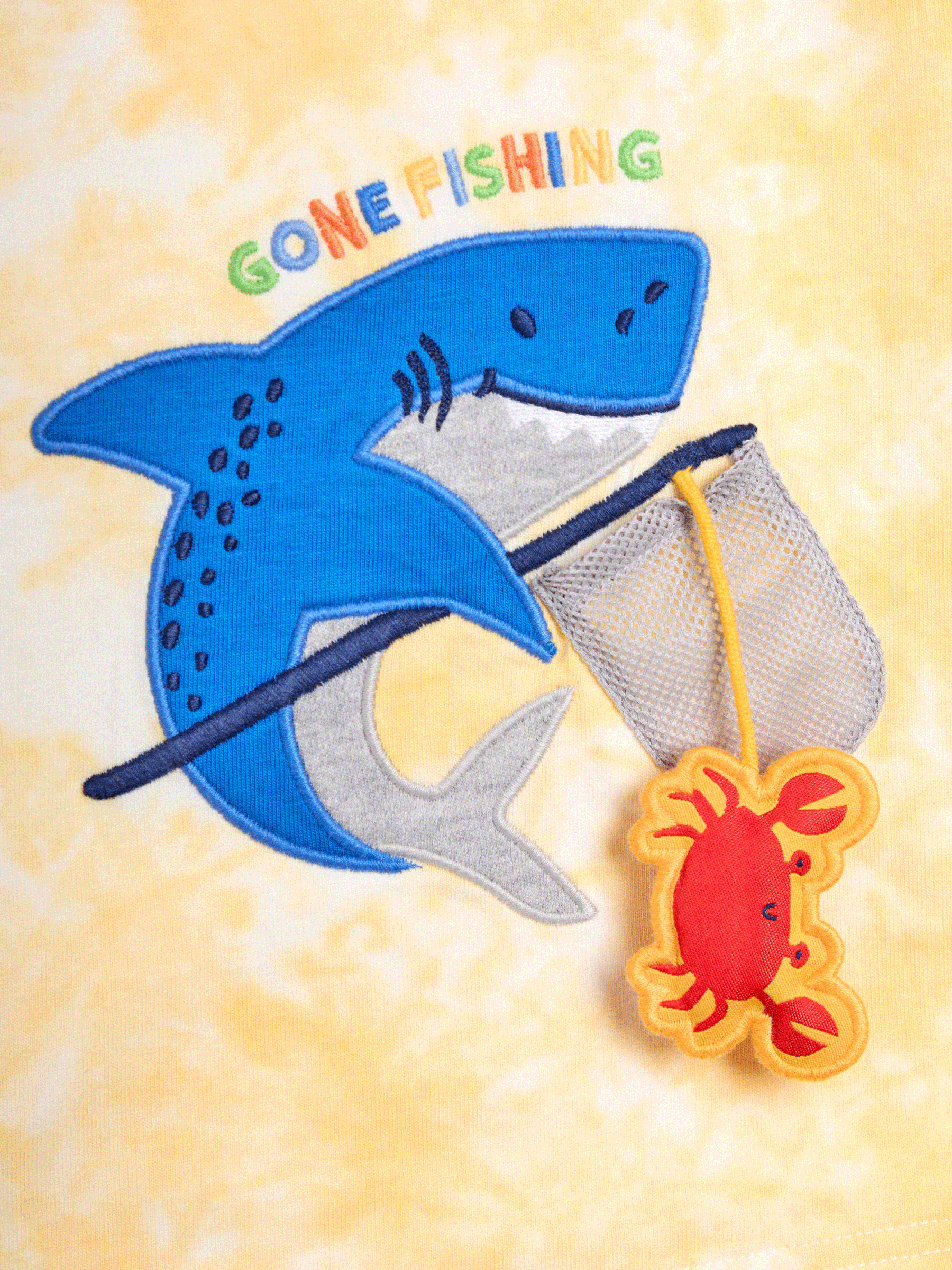 Yellow Shark Interactive Appliqué T-Shirt (AU2204) | £16 - £19