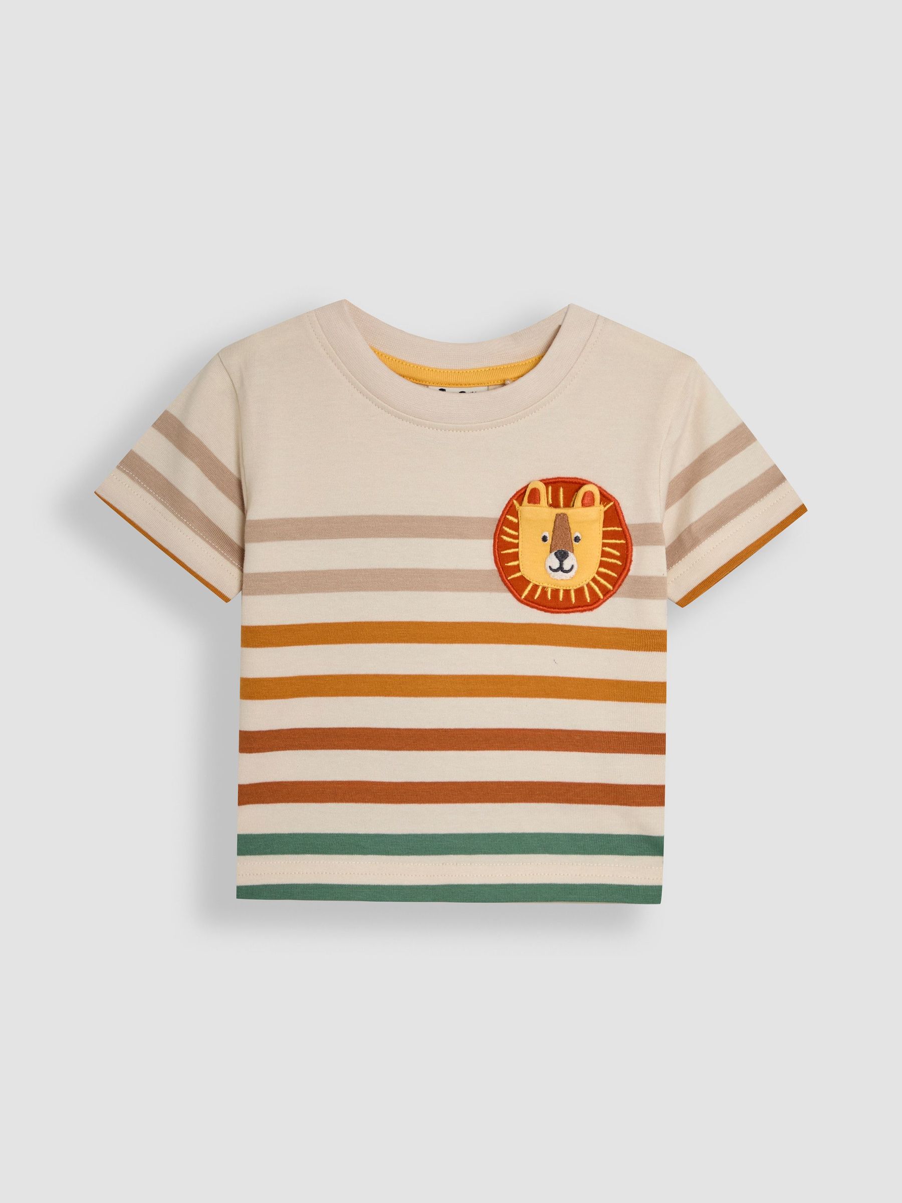 Natural Lion Appliqué Pocket 100% Cotton T-Shirt (AU2207) | £14 - £16