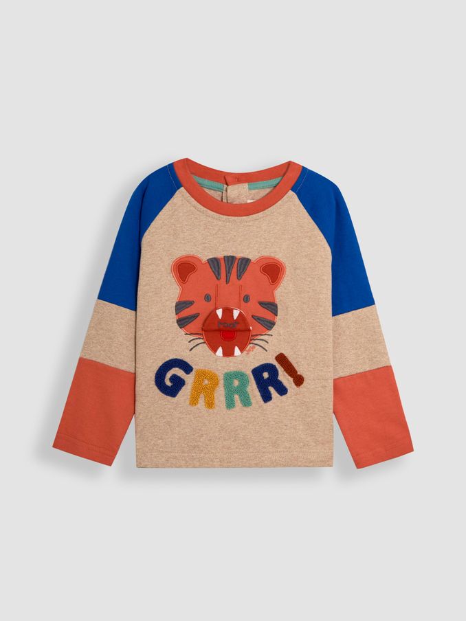Natural Tiger 100% Cotton Appliqué Top (AU2222) | £17 - £20